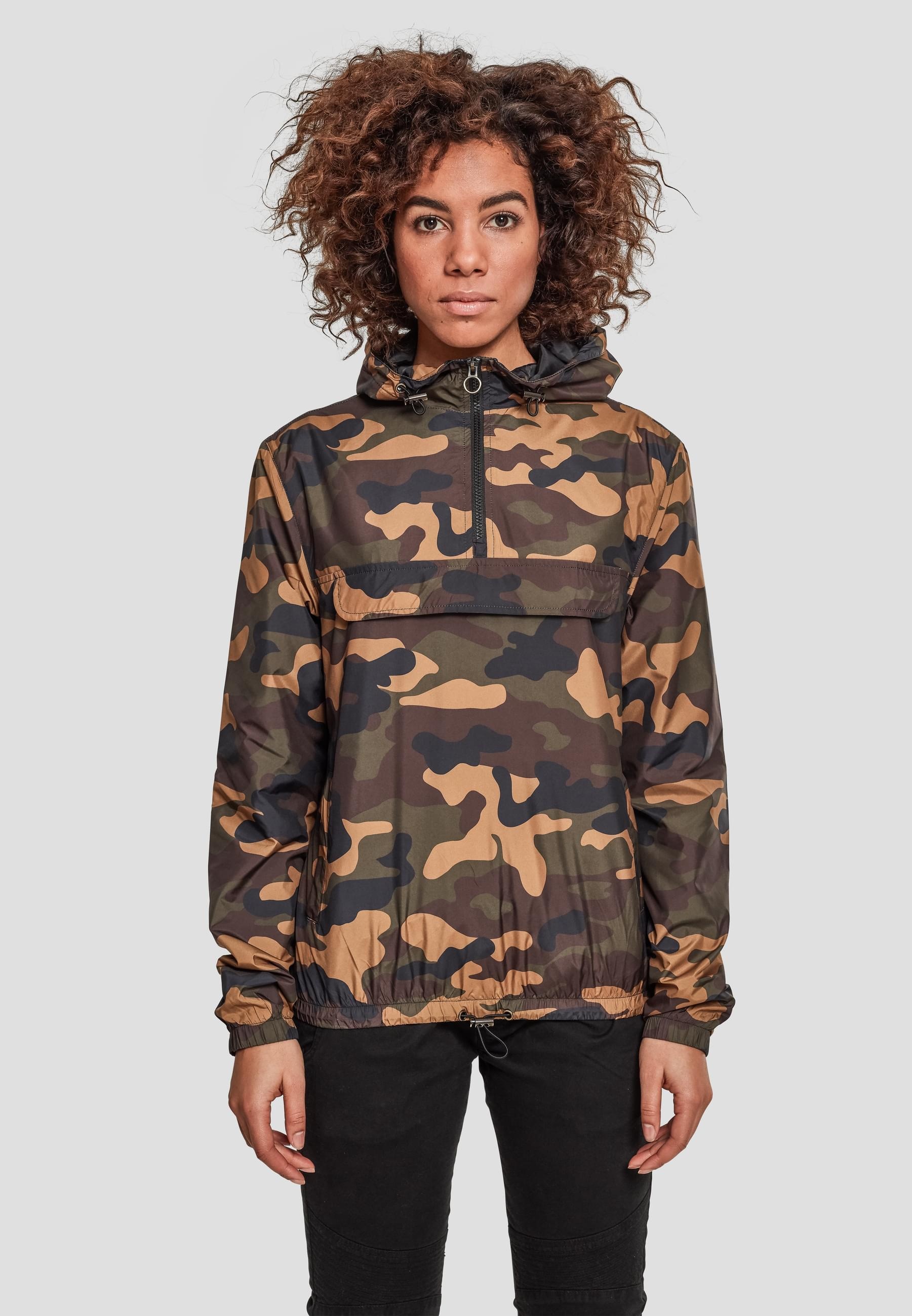 URBAN CLASSICS Windbreaker »Urban Classics Damen Ladies Camo Pull Over Jacket«, (1 St.), mit Kapuze