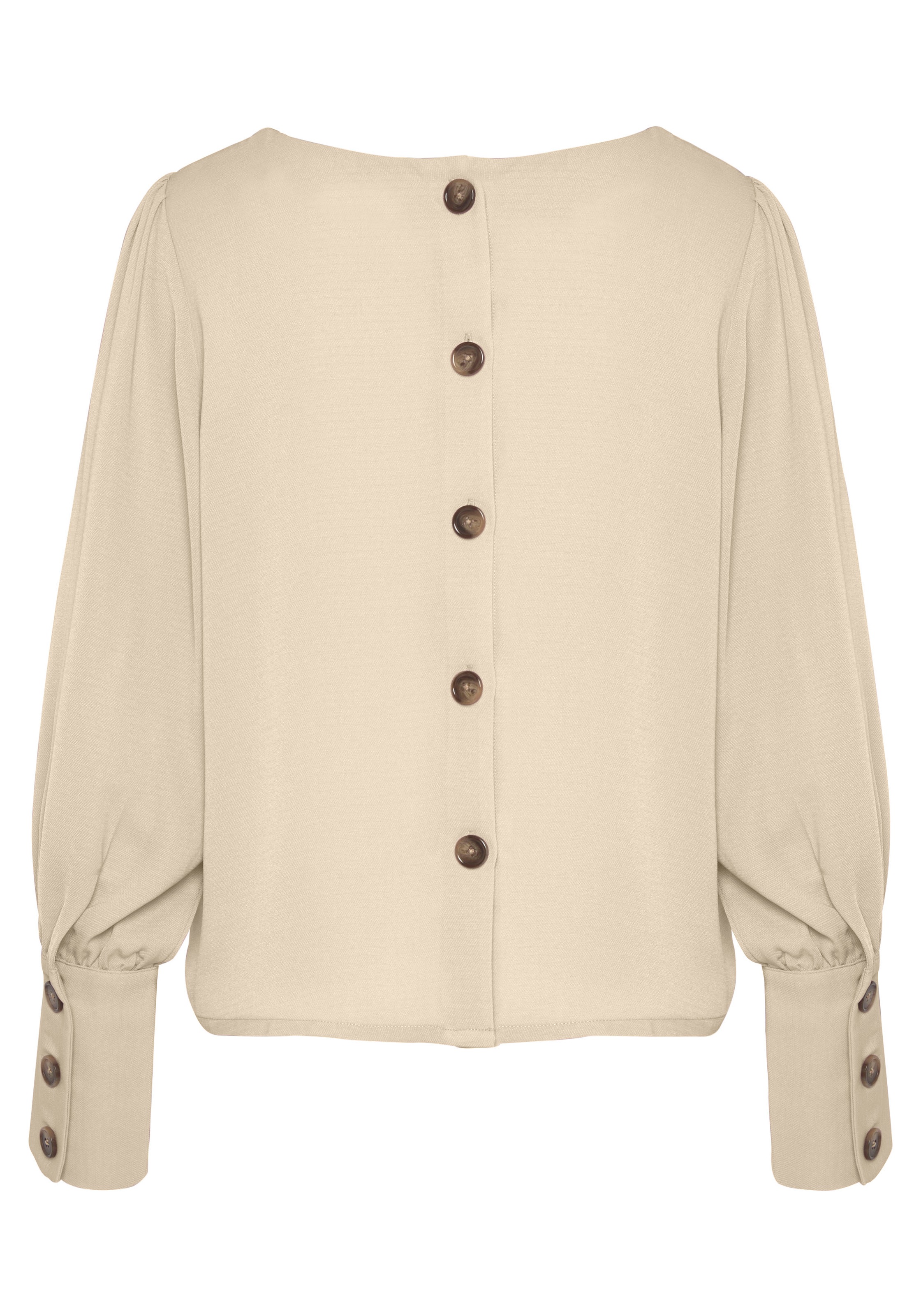 LASCANA Long Sleeve Blouse Cream 34 3