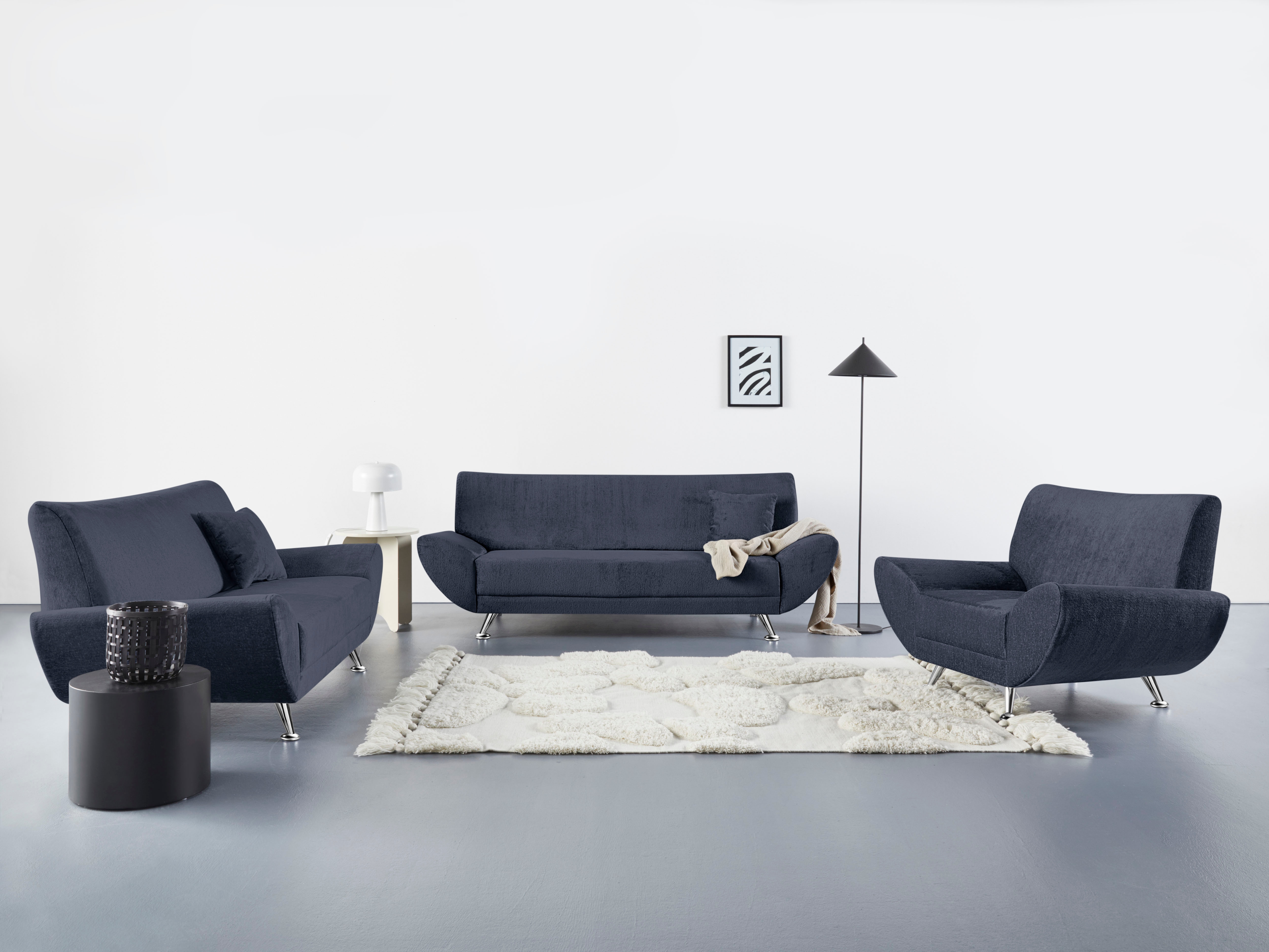 Home affaire Polstergarnitur "Saltare elegant & komfortabel, 3-2-1, bequem, Designfuß" 3 Stk. tlg.