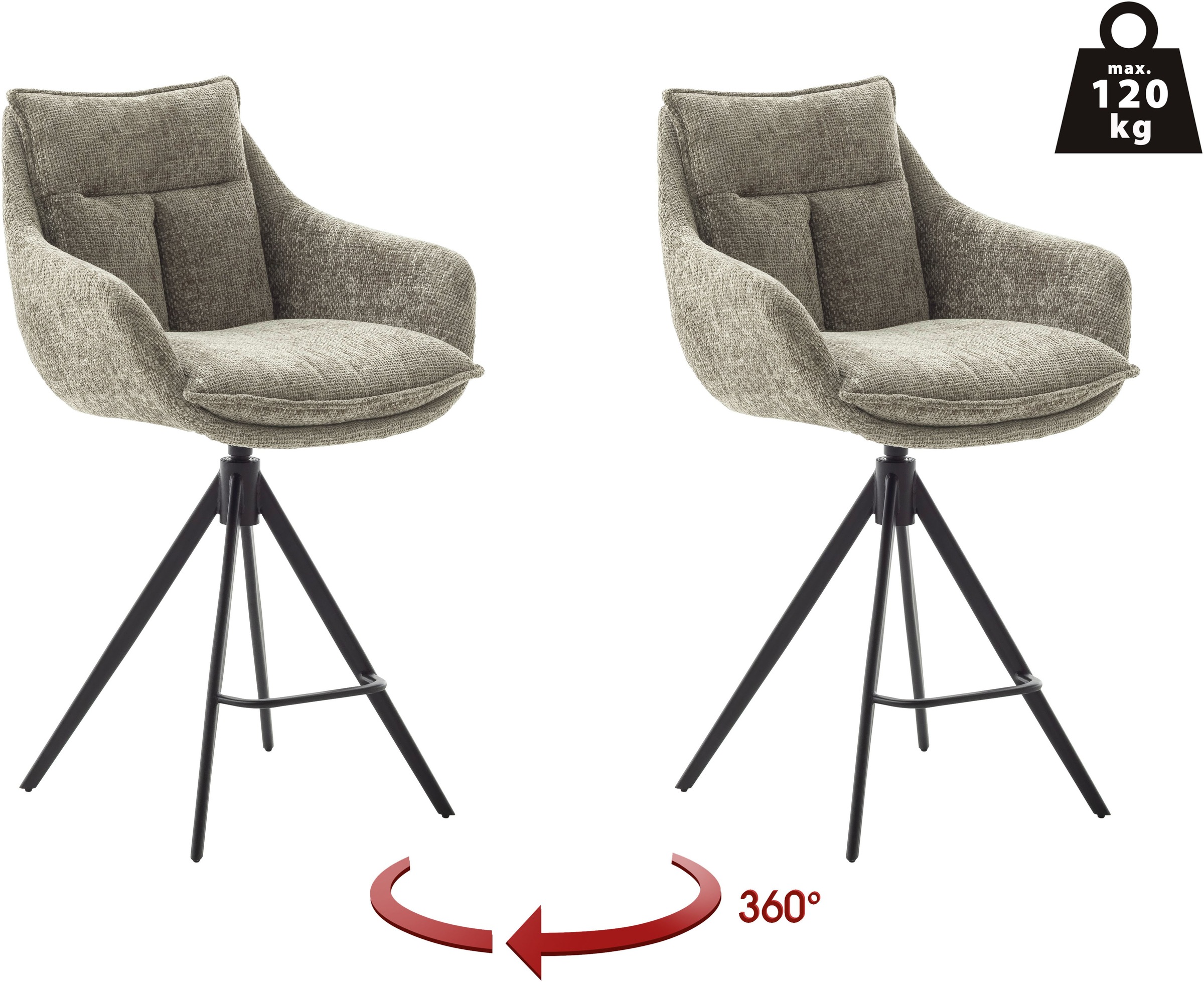 MCA furniture Bistrostuhl "Parker Tresenstuhl mit Armlehnen Tresenhocker", günstig online kaufen