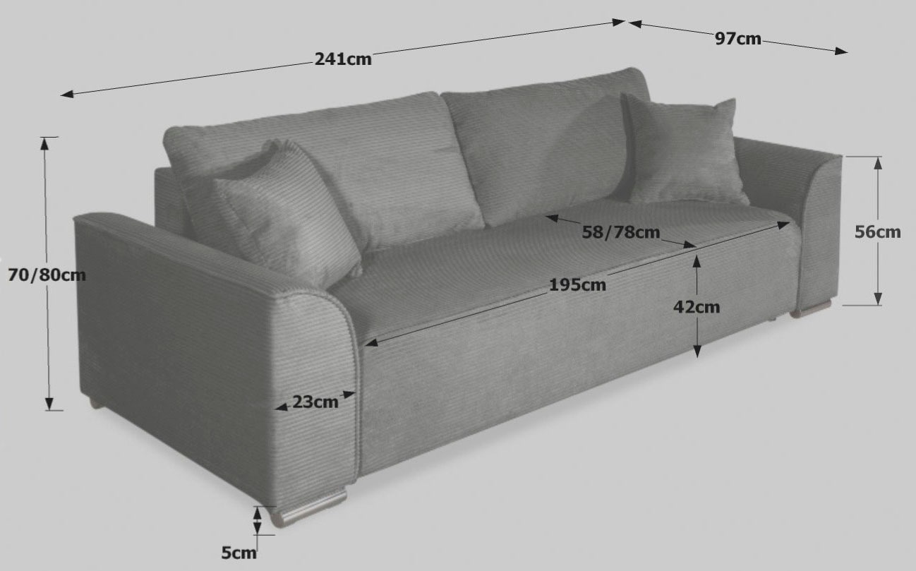 COLLECTION AB Schlafsofa »Sara Sofa« Schlafsofa,Bettfunktion,Bettkasten,Bonnelfederkern,optional mit Topper