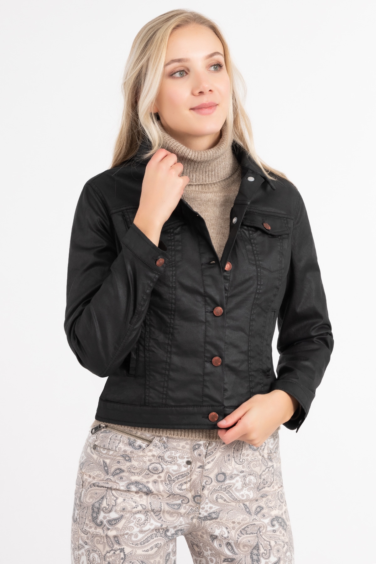 Lederimitatjacke »Lederimitatjacke«, ohne Kapuze, in gerader Silhouette