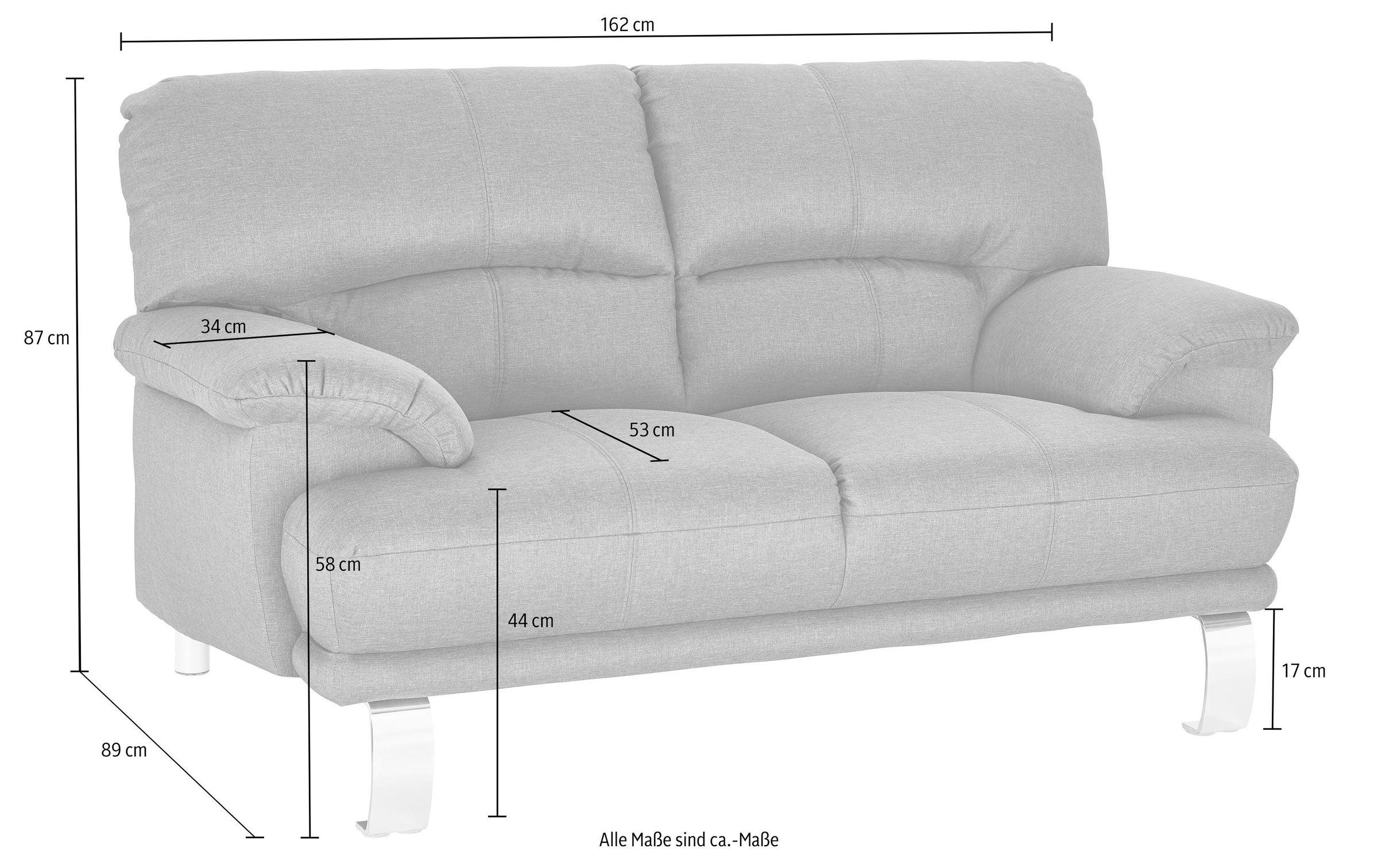 TRENDMANUFAKTUR 2-Sitzer »Cecilia II, mit italienischem Design, tollen Details«, und tollem Sitzkomfort
