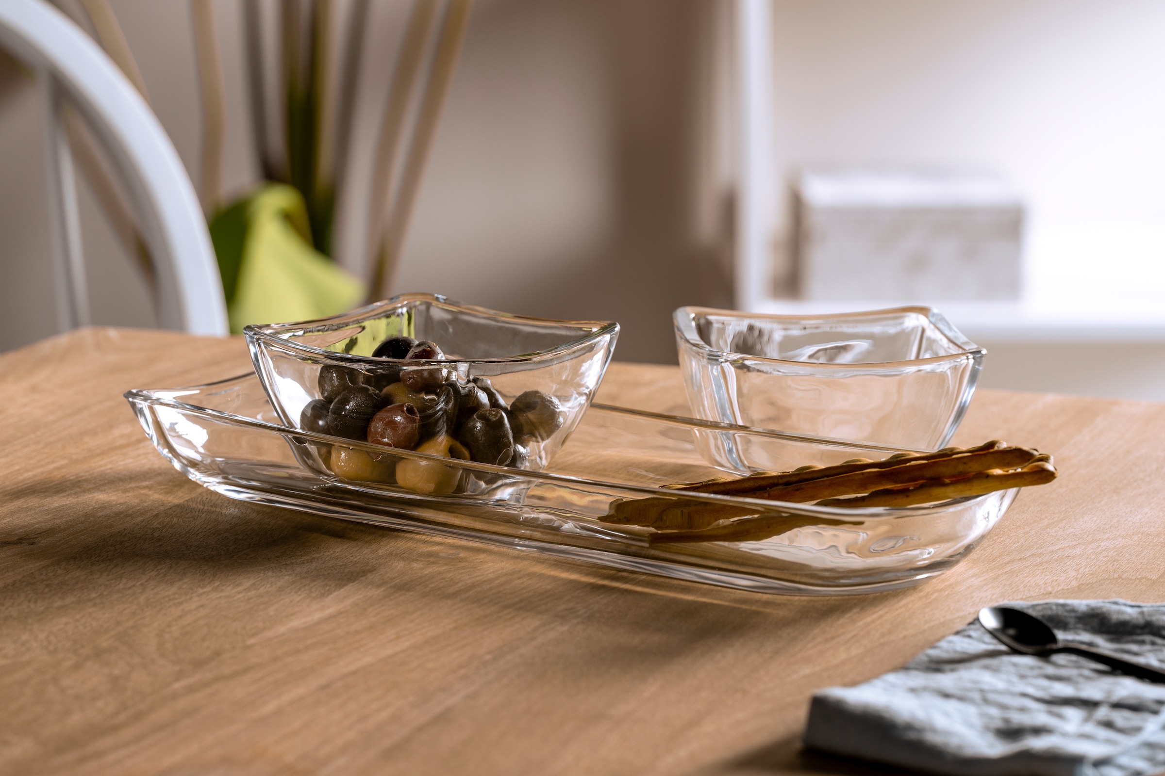LEONARDO Dipschale »PIAZZA, Dipset, 3tlg.«, 3 tlg., aus Glas, spülmaschinengeeignet