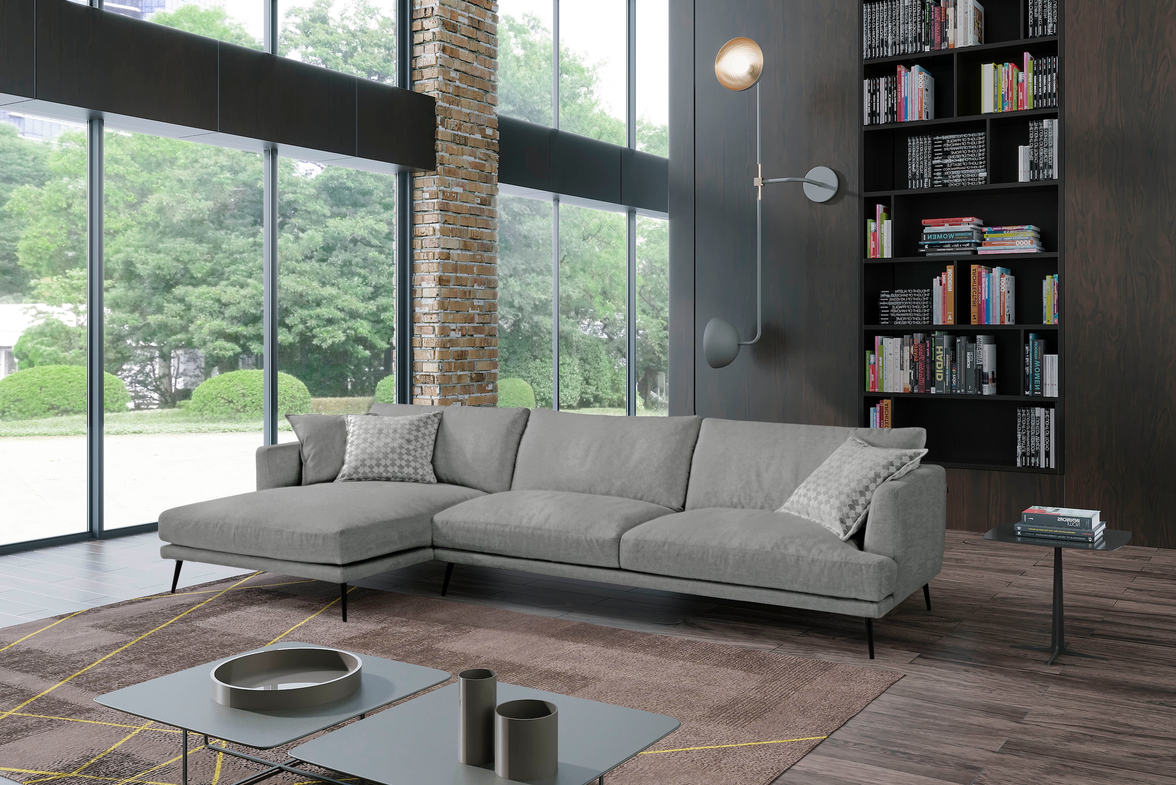 Egoitaliano Ecksofa "Sophia, Designsofa mit extrakomfortablem Sitzkomfort, Breite 274cm" mit Daunenfederung, L-Form
