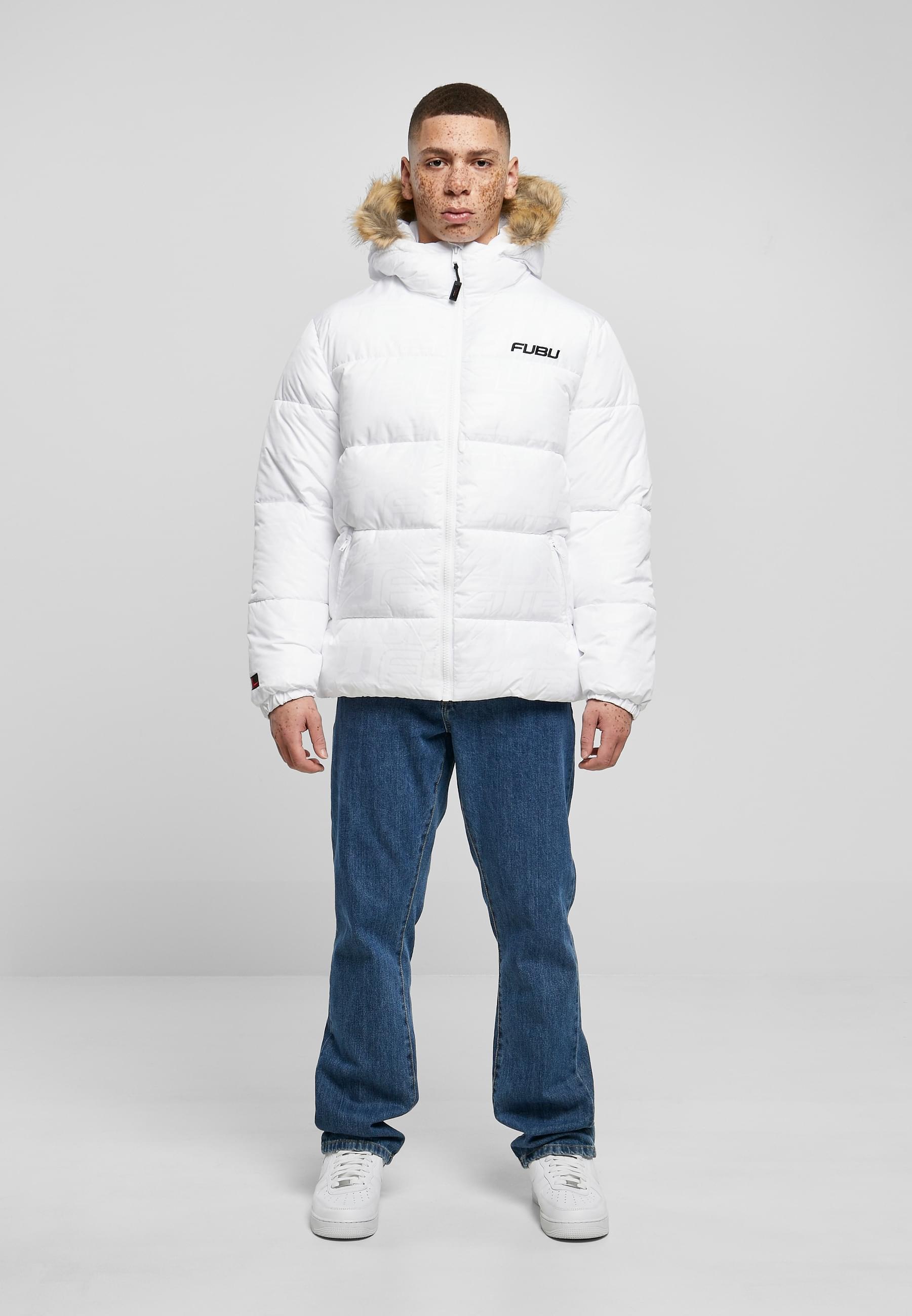 Fubu Winterjacke »Fubu Herren FM224-039-1 FUBU Corporate AOP Puffer Jacket«, (1 St.), mit Kapuze