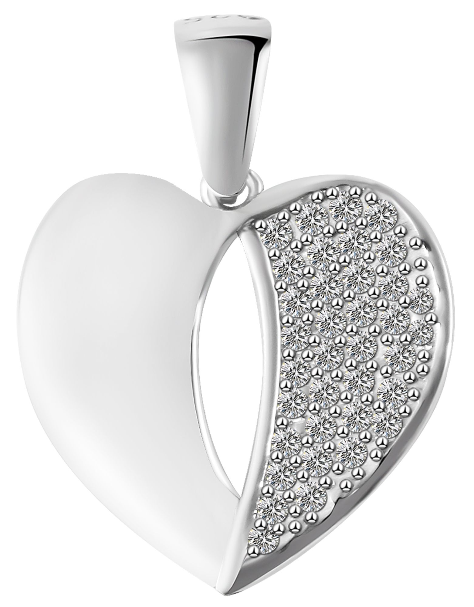 ADELIA ́S Damen Kettenanhänger "Damen Anhänger – Herz Herzanhänger aus 925 Silber mit Zirkonia", Silber 925 (Sterlingsilber)silber, Silber 925