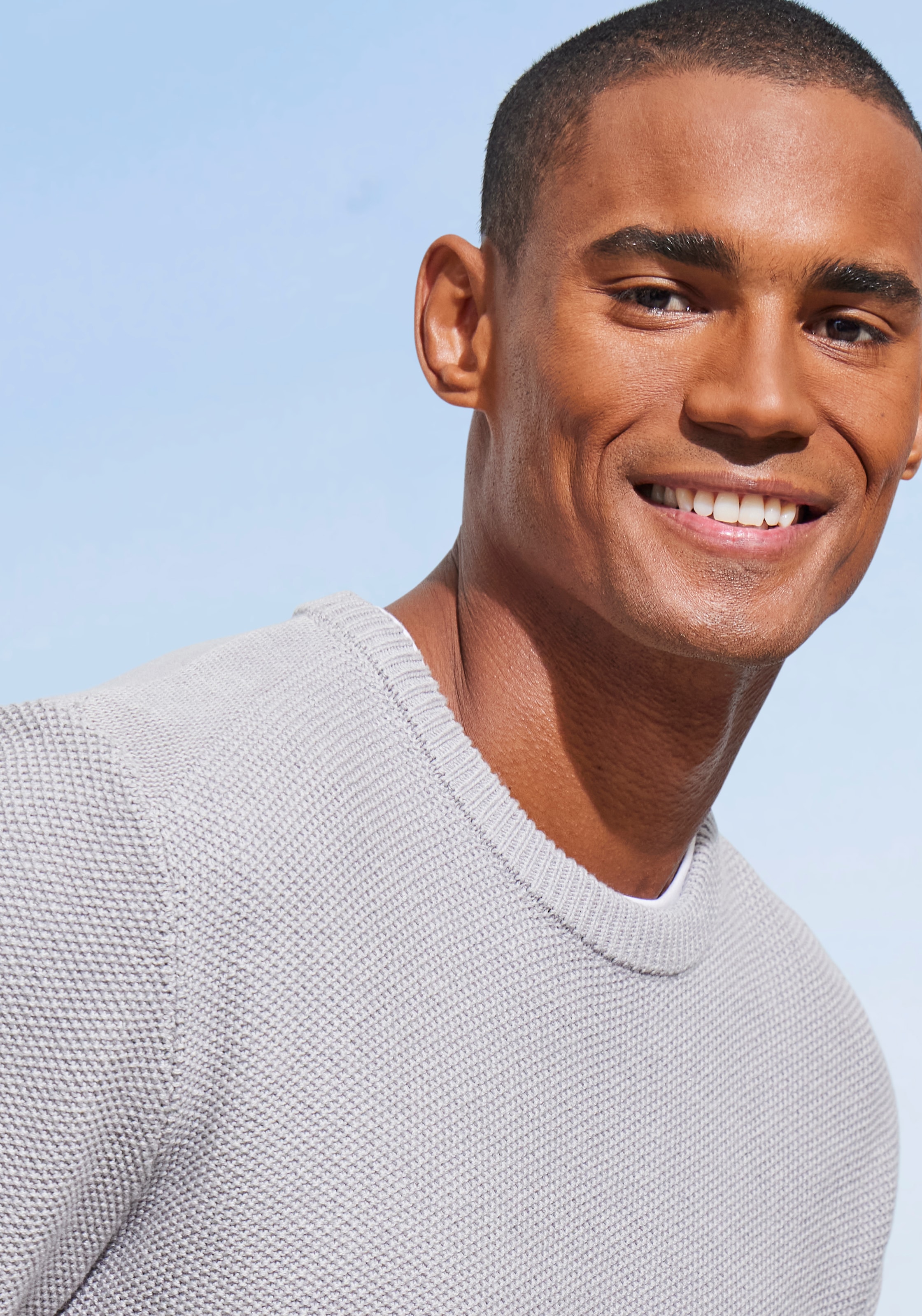 John Devin Strickpullover, Pullover in modischer Strickstruktur