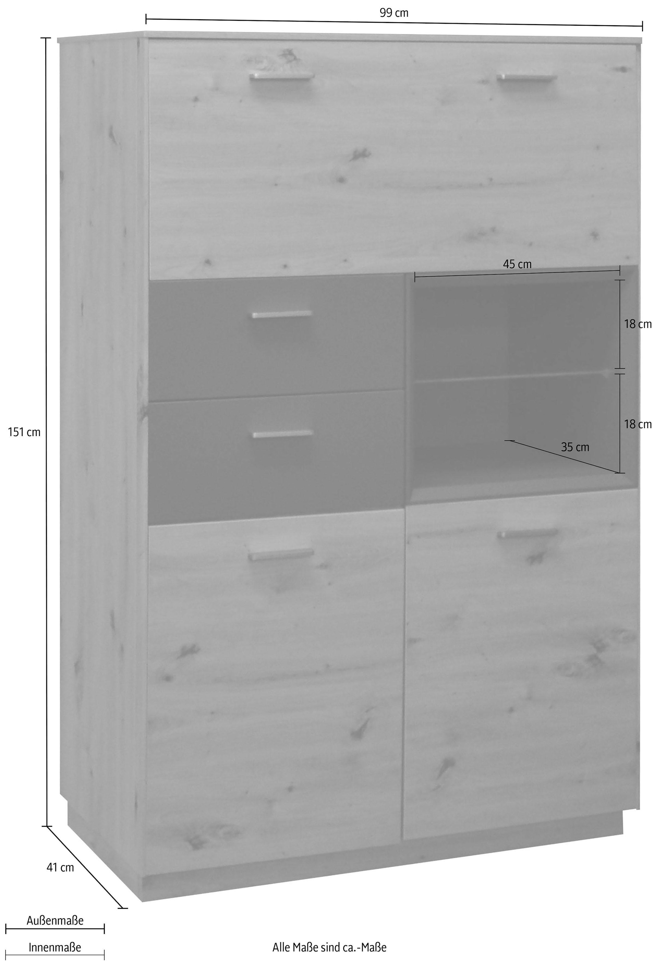 Mäusbacher Highboard »Frame«, Breite 99 cm