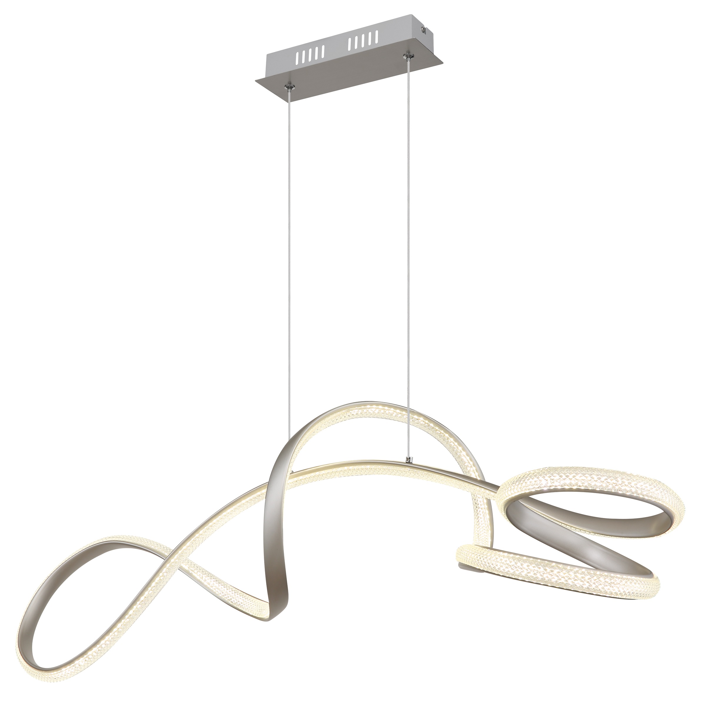 GLOBO LIGHTING Hängeleuchte »SWIRL« LED-Modul 1 Stk. Warmweiß Hängeleuchte Nickel matt mit Acrylkristallen, helles LED Licht