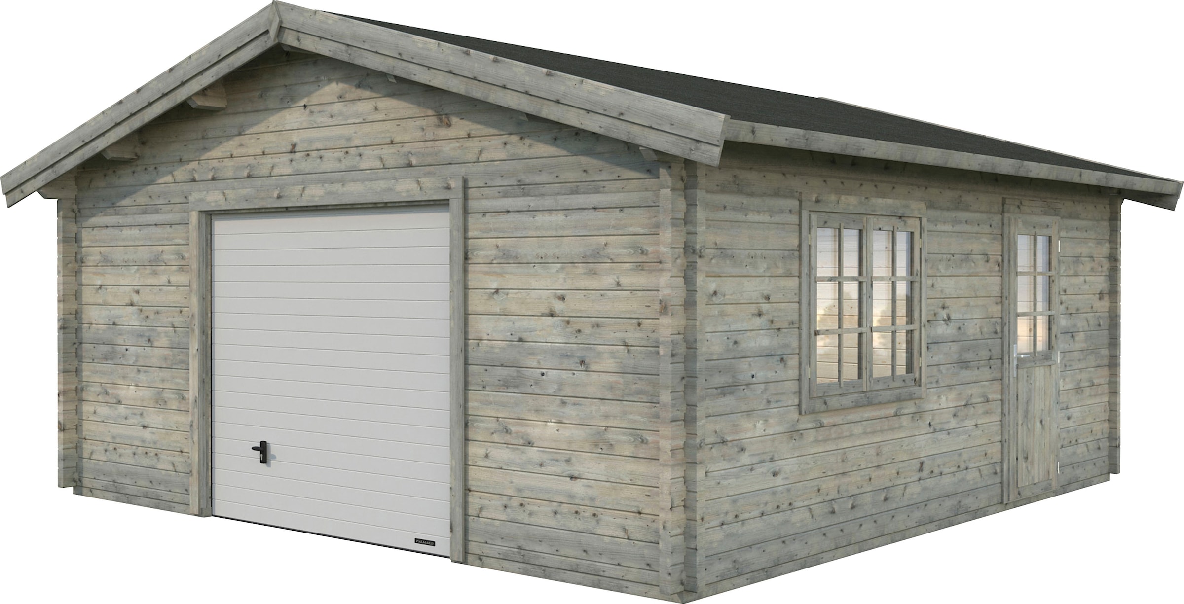Palmako Garage "Roger" BxTxH: 622x596x312 cm, mit Sektionaltor, grau