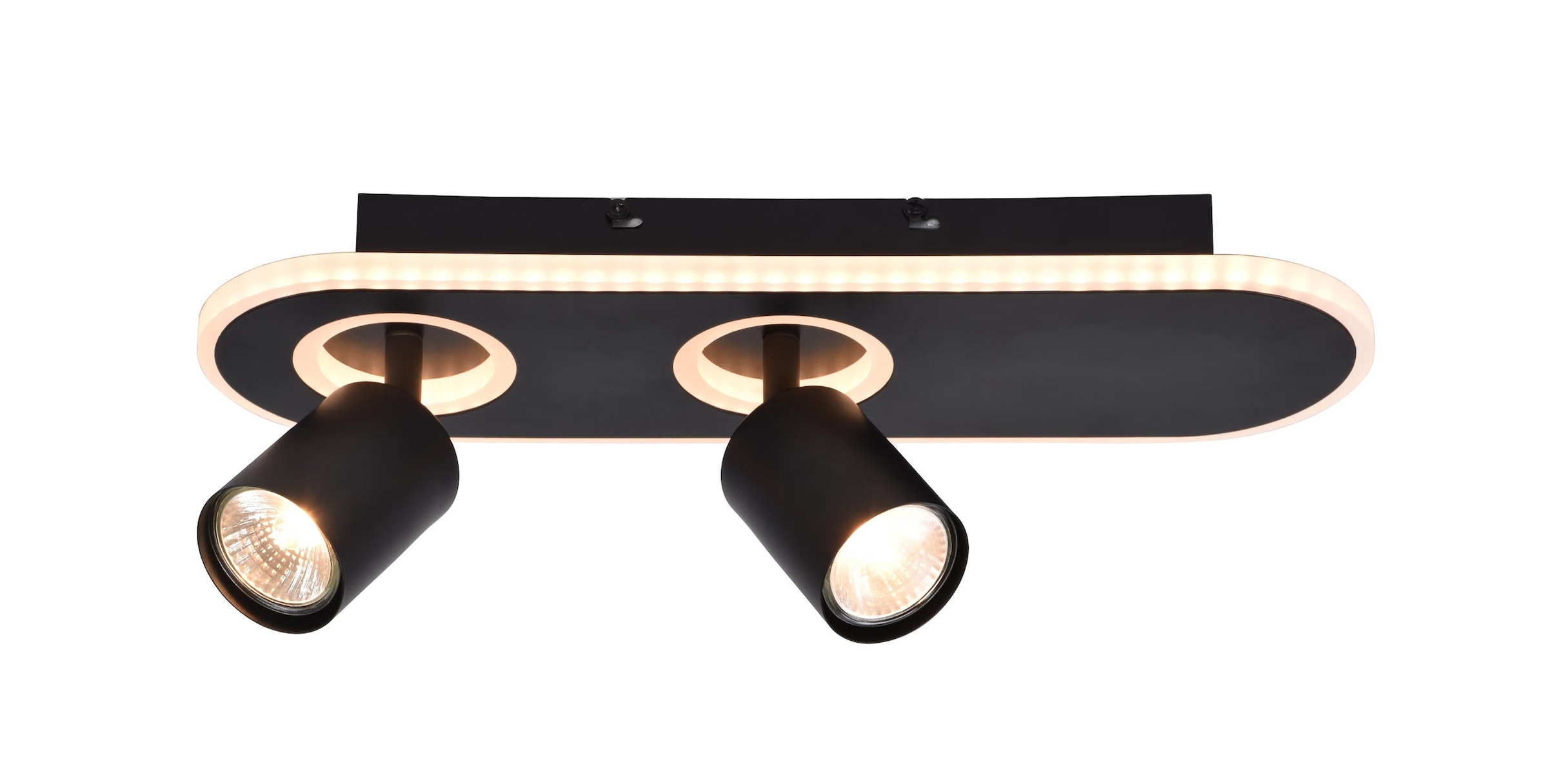 "BRILLIANT Deckenstrahler ""Kimon"", schwarz, 2, H: 18cm, 1 Stk., Leuchten, LED Spotbalken 2flg schwarz, Deckenstrahler"