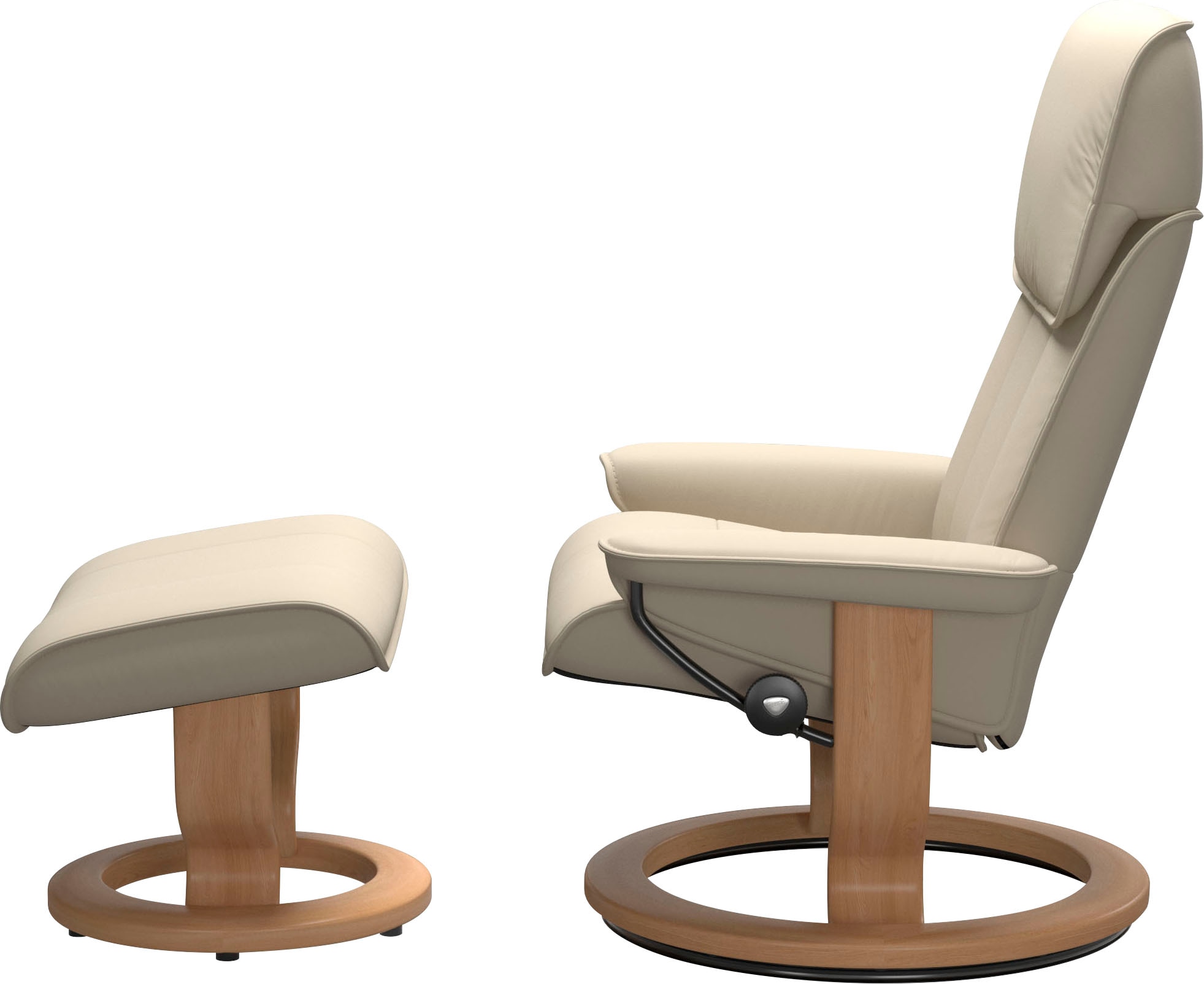 Stressless® Relaxsessel »Admiral«, (Set, Relaxsessel inkl. Hocker), mit Classic Base, Größe M & L, Gestell Eiche