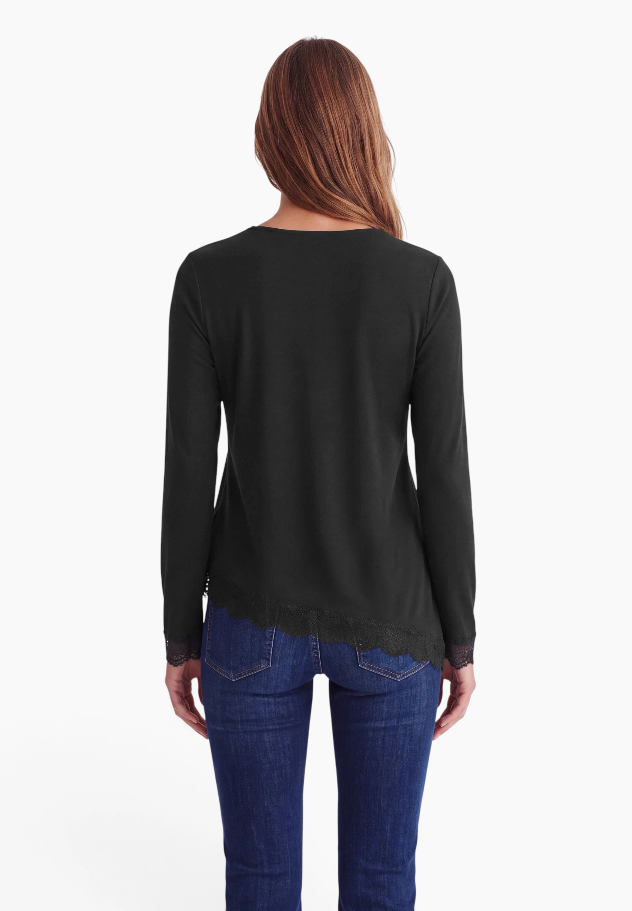 STREET ONE STUDIO Langarmshirt mit Spitzendetails