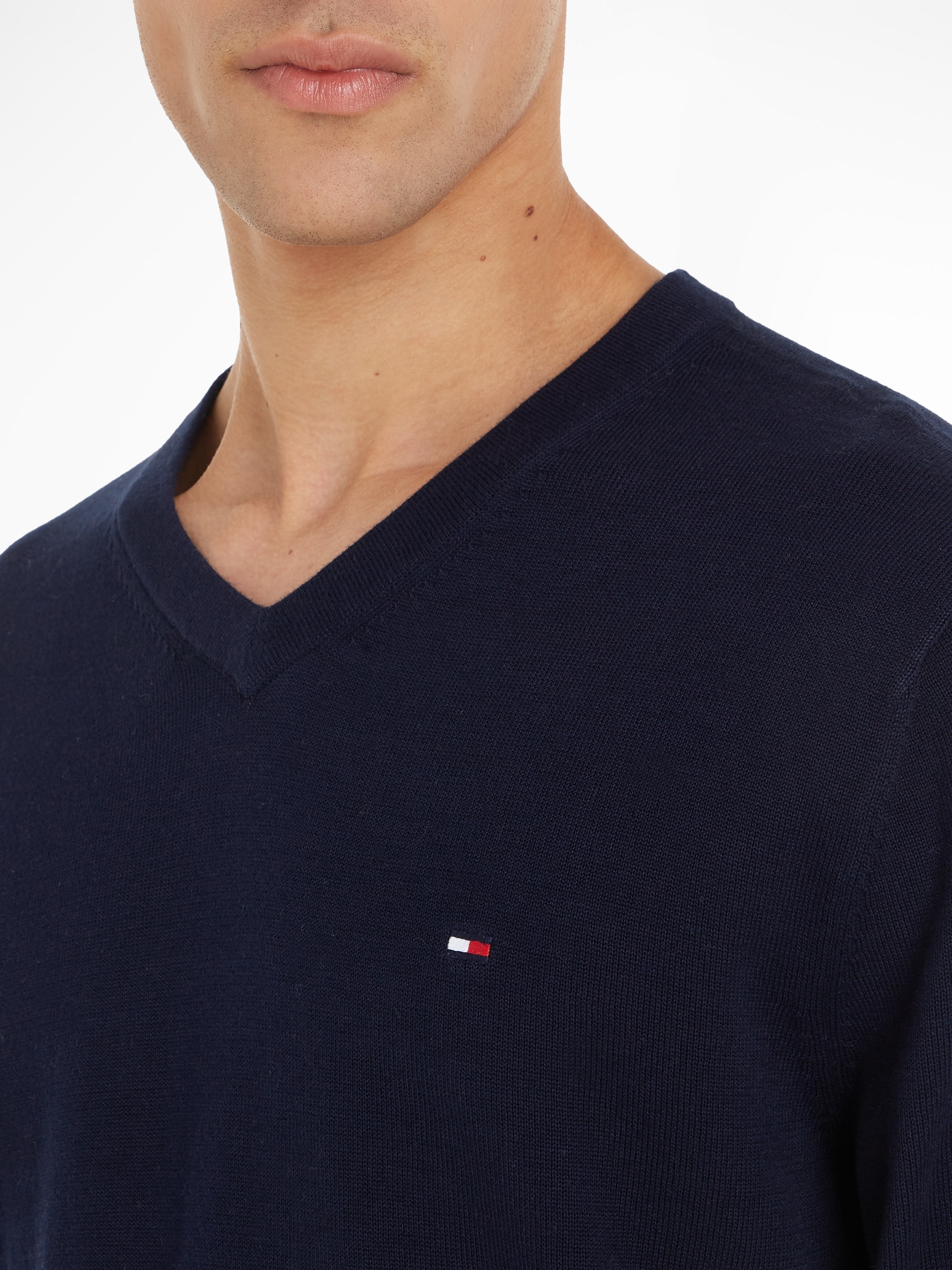 Tommy Hilfiger Strickpullover »ESSENTIAL COTTON V NECK«