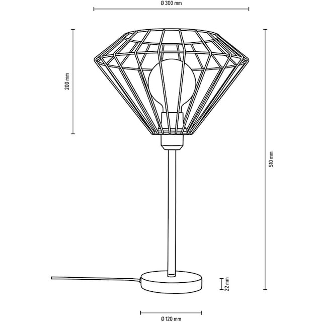 Metall, Dekorative Black LIGHTING flammig-flammig, Made E27 - 1 exkl., Europe »Raquelle«, Tischleuchte | Friday BRITOP passende BAUR LM Leuchte aus in