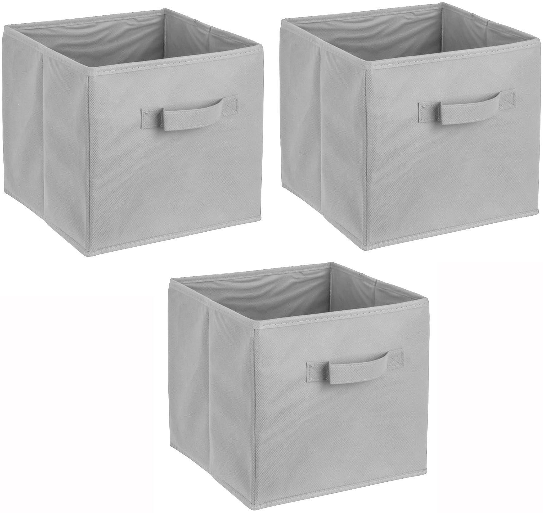 Aufbewahrungsbox ADOB, B:31cm H:31cm T:31cm, grau, Stoff, Kinderzimmer, Aufbewahrungsboxen, "Faltboxen", Inklusive Haltegriff