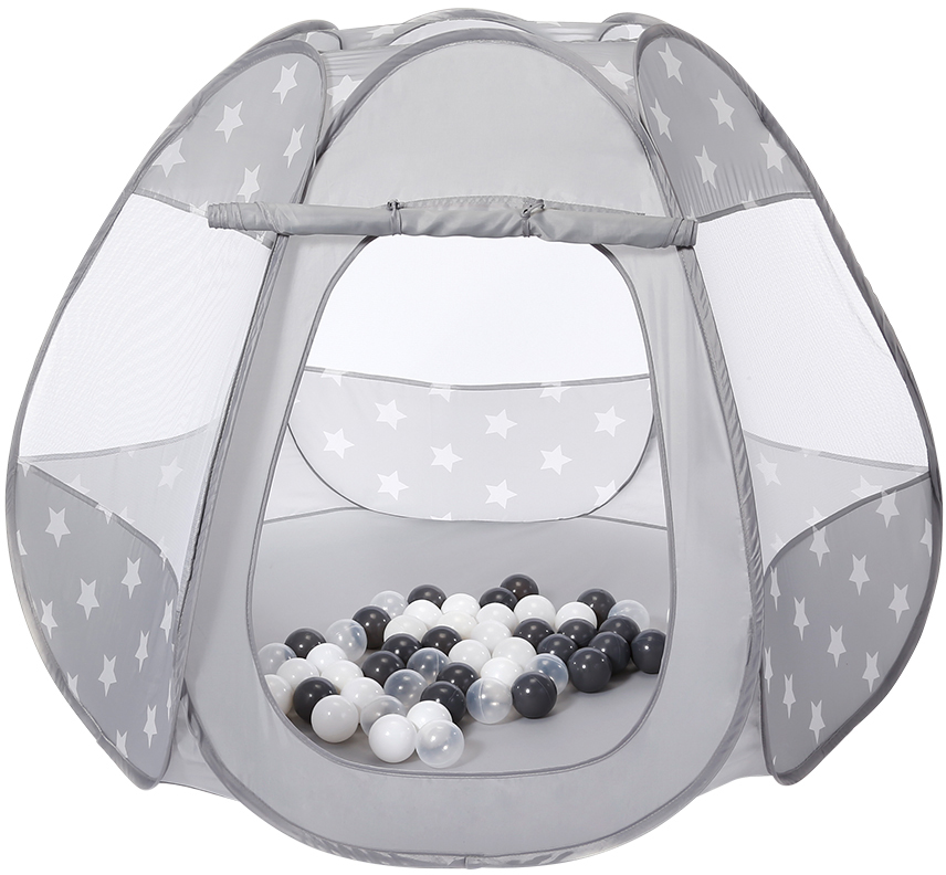 Bällebad »Bellox, Grey White Stars«, mit 50 Bällen