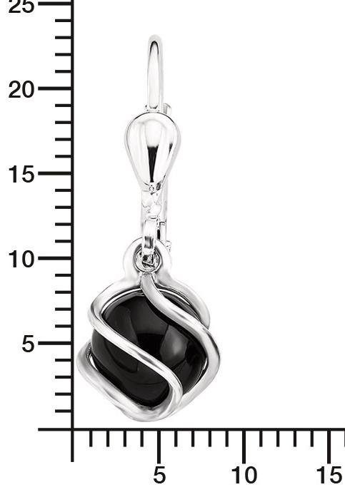 Paar Ohrhänger AMOR "2017170", silber (silberfarben, schwarz, schwarz), Ohrringe, Damen, Silber 925 (Sterlingsilber), Made in Germany, mit Onyx 3