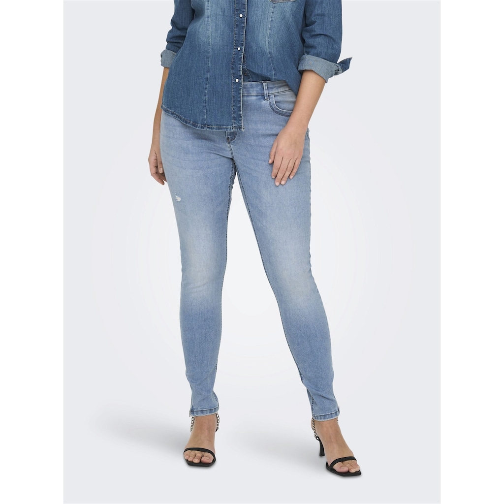 ONLY CARMAKOMA Skinny-fit-Jeans »CARKARLA REG ANK SK DNM BJ759 NOOS«, mit Destroyed Effekt