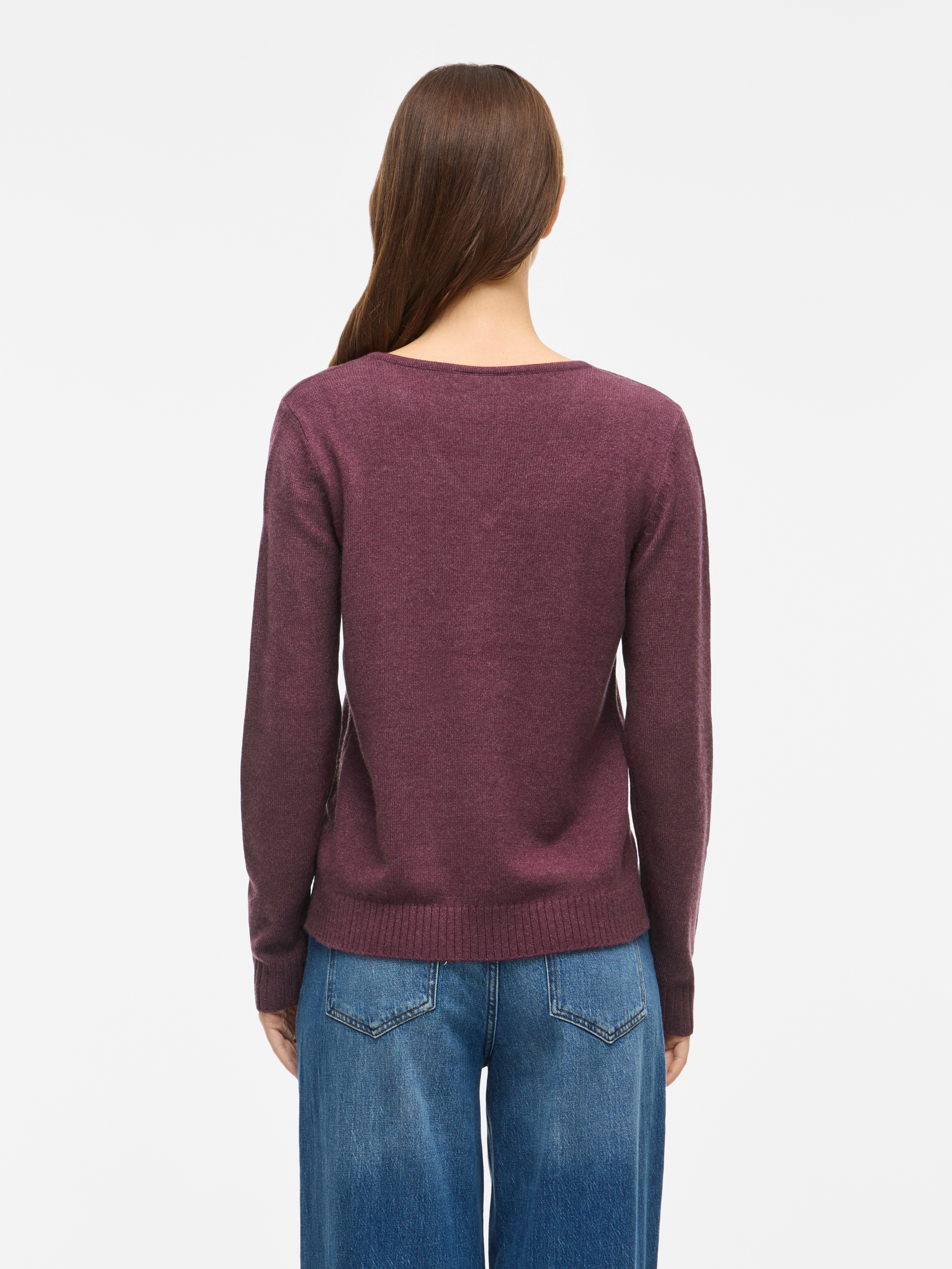 Vila V-Ausschnitt-Pullover "VIRIL V-NECK L/S KNIT TOP - NOOS" Materialmix, günstig online kaufen