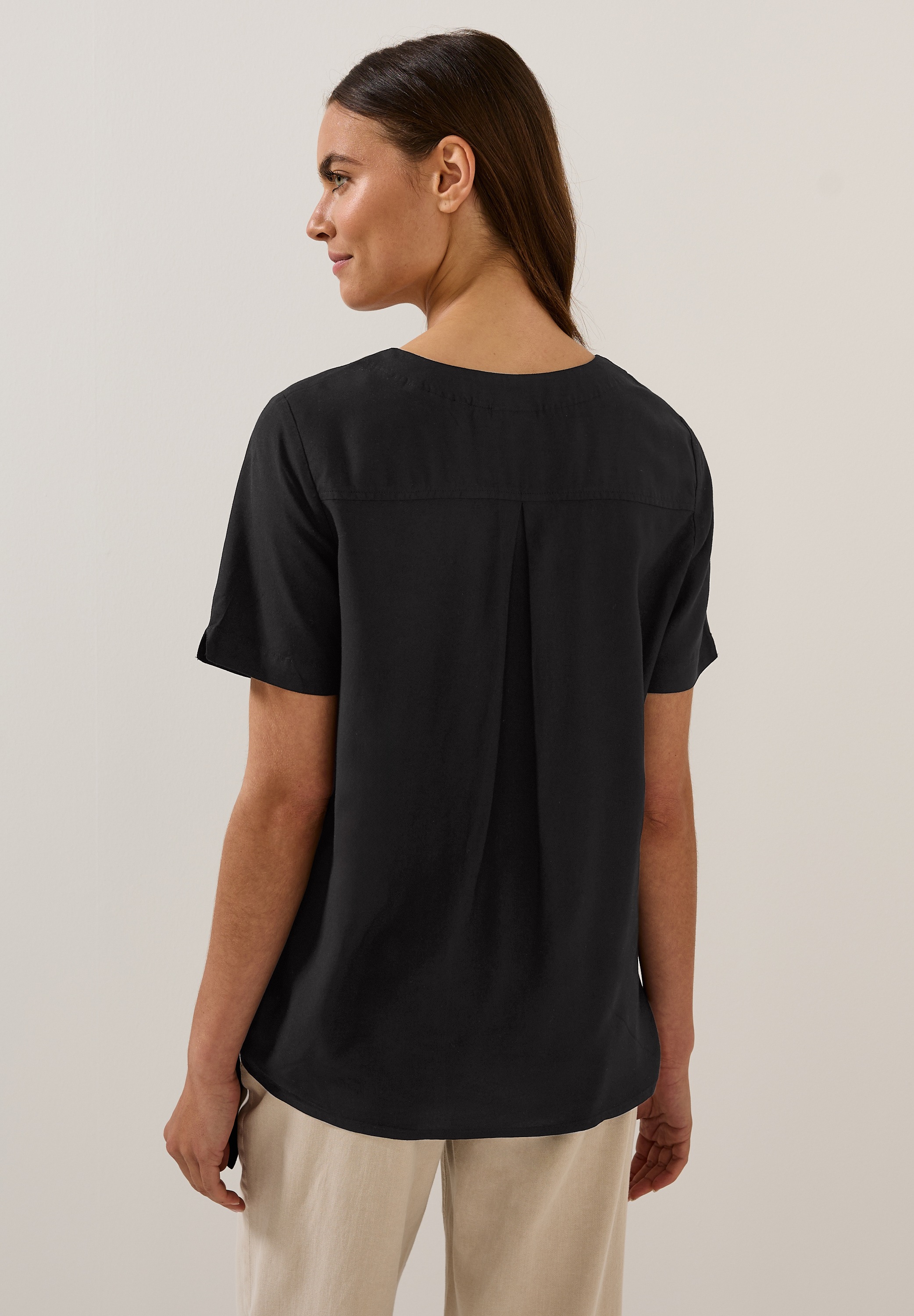 Cecil Kurzarmbluse in Unifarbe günstig online kaufen