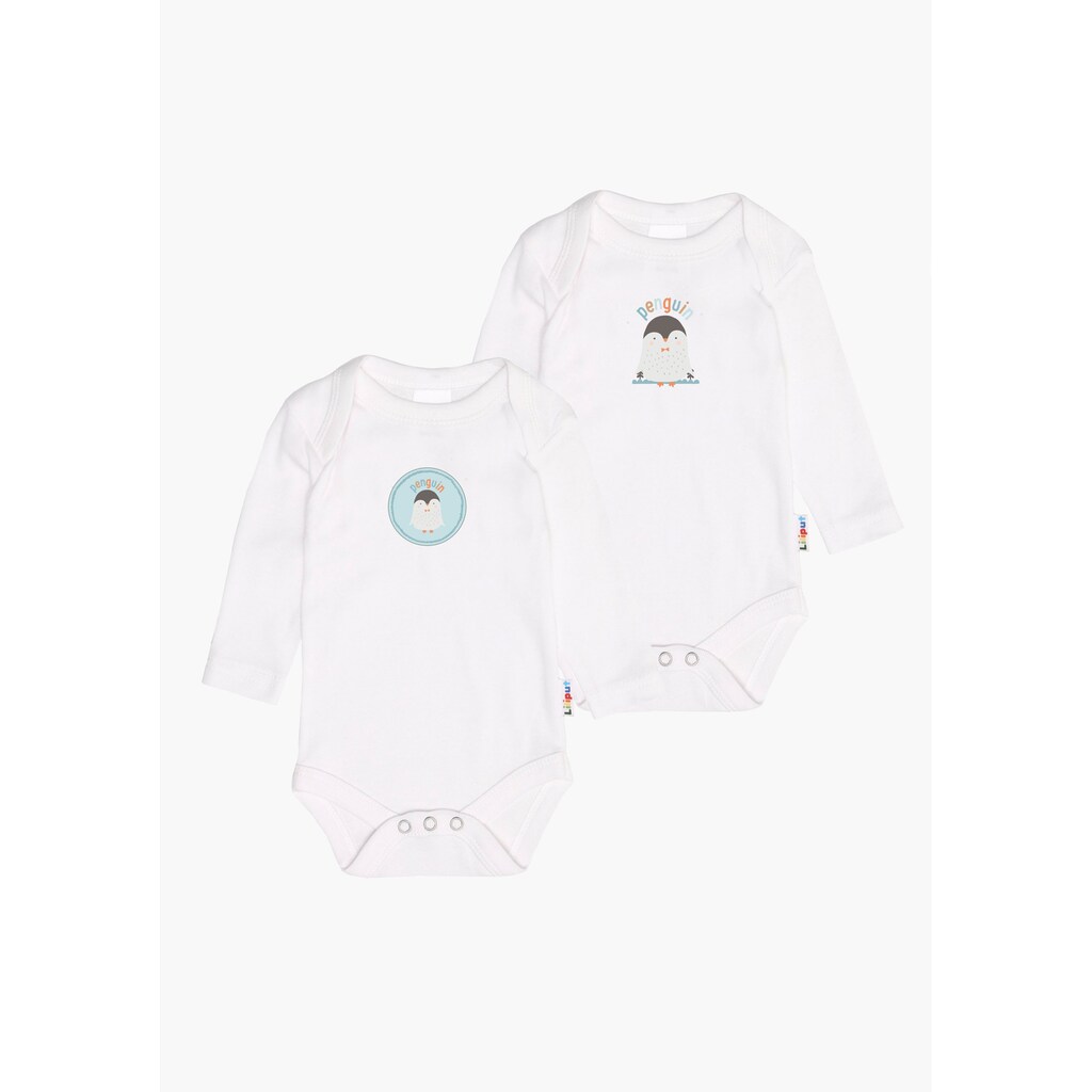 Kindermode Babykleidung Jungen Liliput Body »penguin / penguin patch«, (2 tlg.), im Schritt mit Druckknöpfen weiß