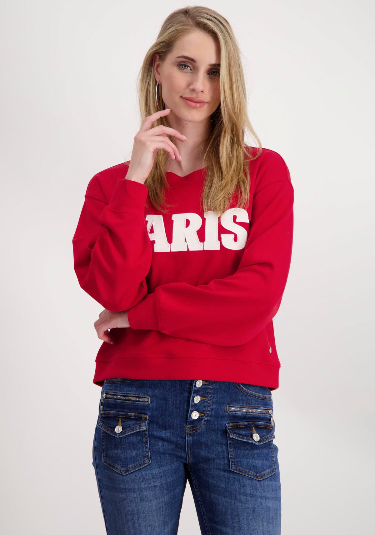 Sweatshirt »Sweatshirt Paris Schrift«, Applikation, Ärmel- und Saumbündchen, sanfte...