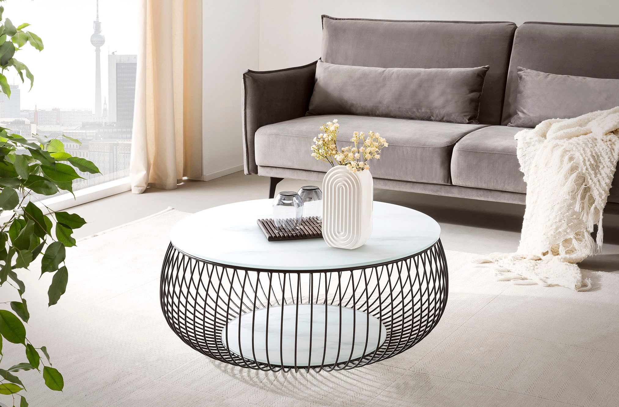 SalesFever Couchtisch "Couchtisch im minimalistischen Stil" 10 mm starke Kl günstig online kaufen