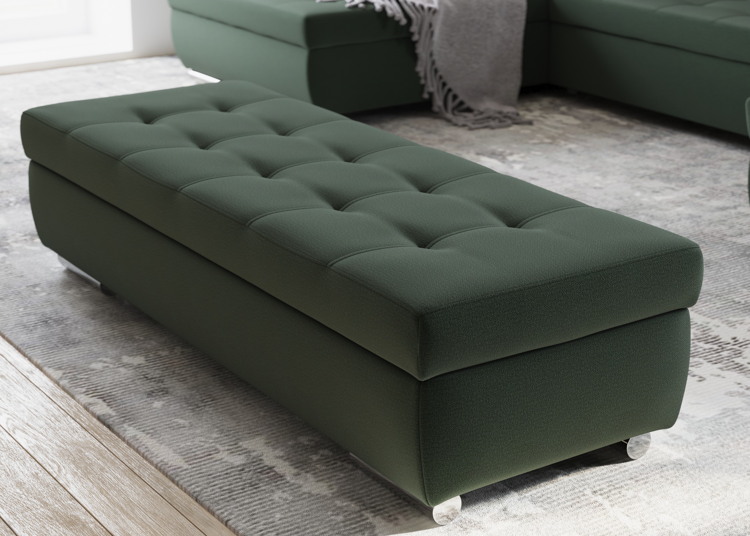 DOMO collection Hocker »Treviso XXL: B/T/H: 161/60/41 cm«, mit Stauraum, auch in Cord, passend zur Serie, moderne Steppung