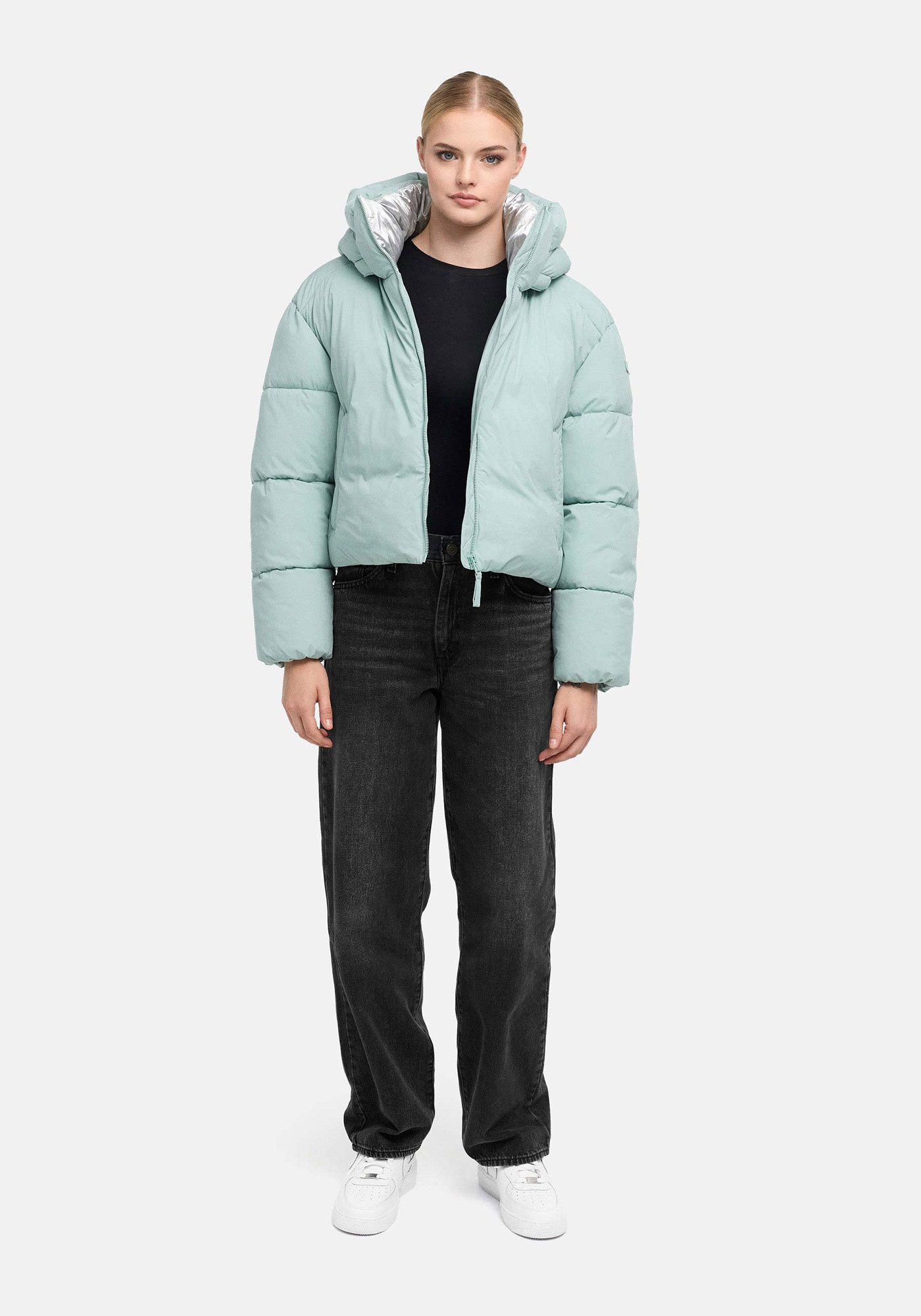 Marikoo Winterjacke »Zilvaa« mit Kapuze Damen Steppjacke mit Kapuze in Daunenoptik warm und leicht