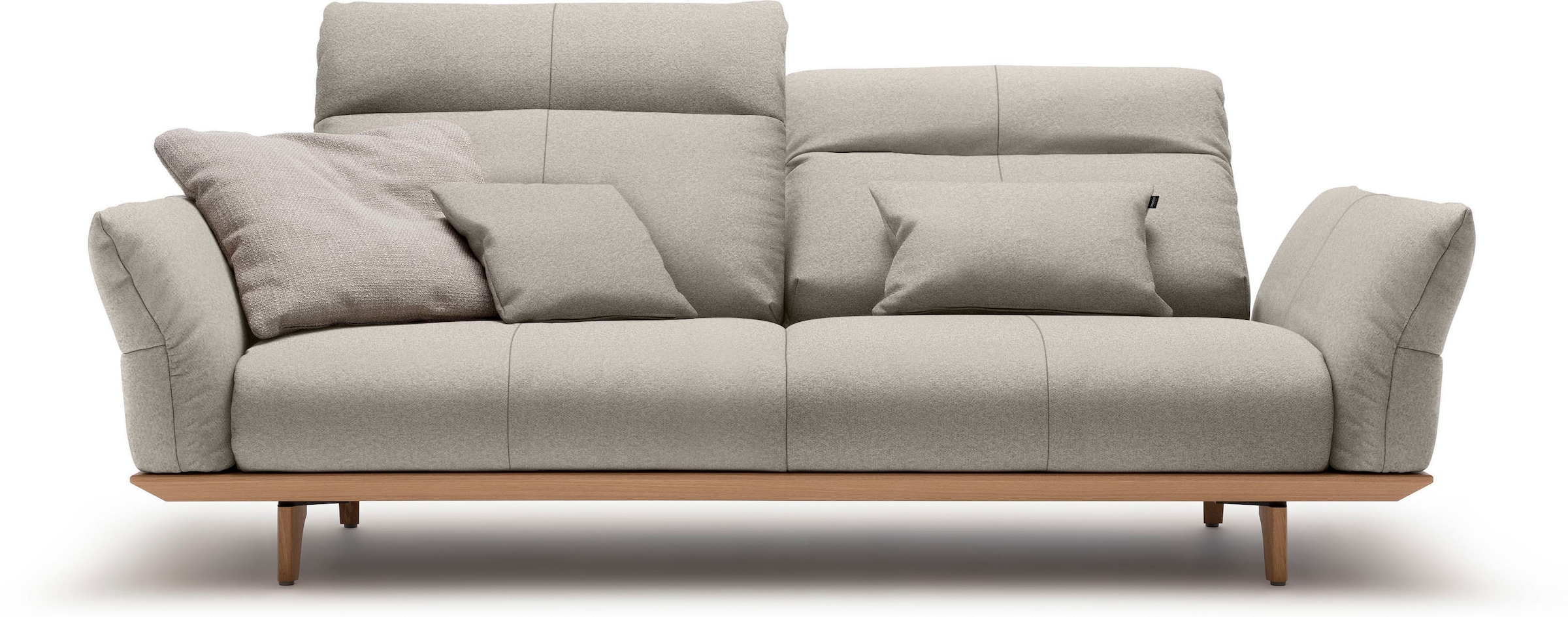 Creation BY ROLF BENZ 3-Sitzer "CR.460, Designsofa mit verstellbarer Rückenlehne, extra bequem," Sockel in Eiche, Füße Eiche natur, Breite 208 cm