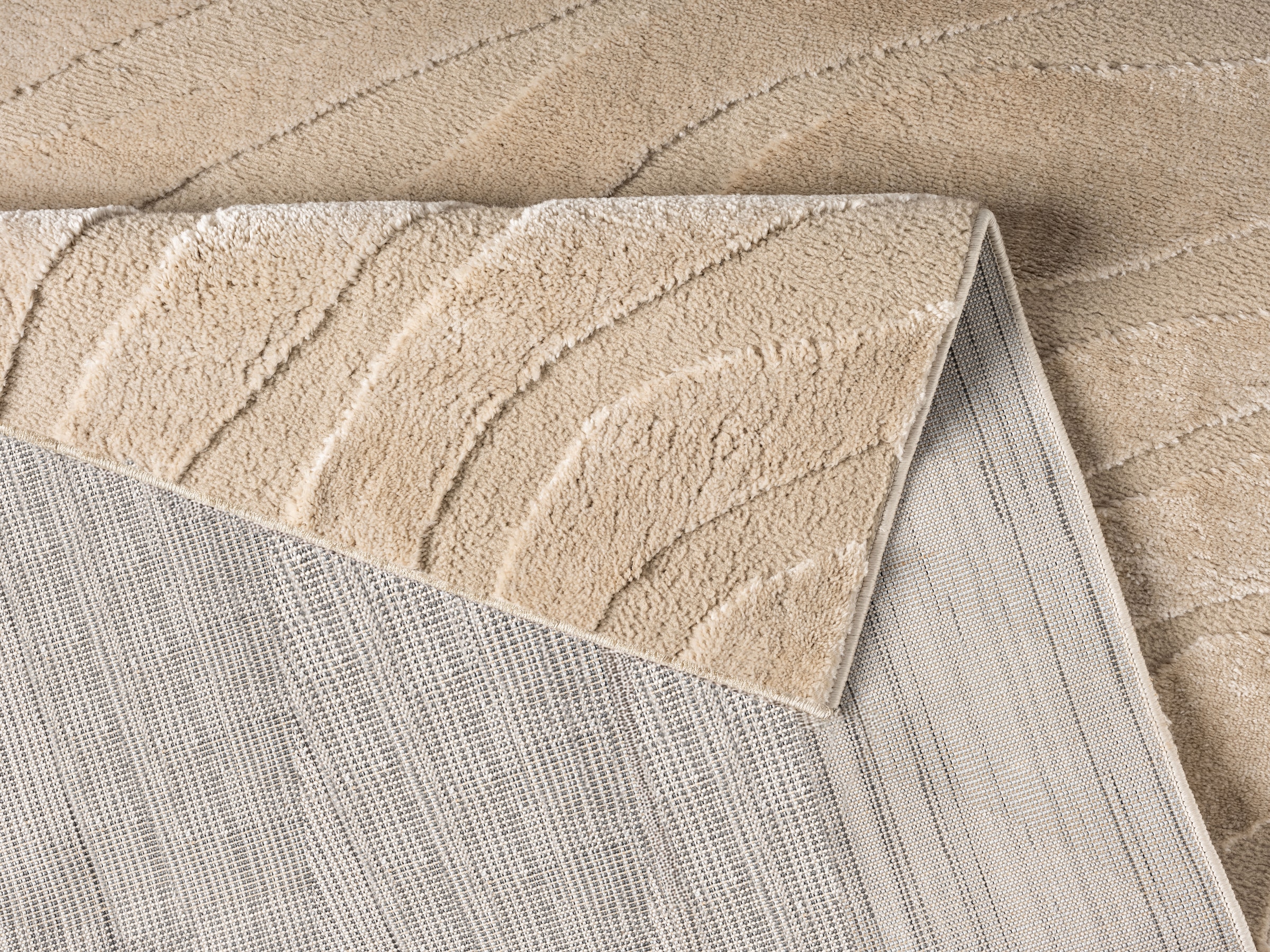 OTTO home Teppich »Benia, Hoch-Tief-Struktur«, rechteckig, 19 mm Höhe, Wellen-Design, leichter Glanz, modern, Wohnzimmer, Schlafzimmer