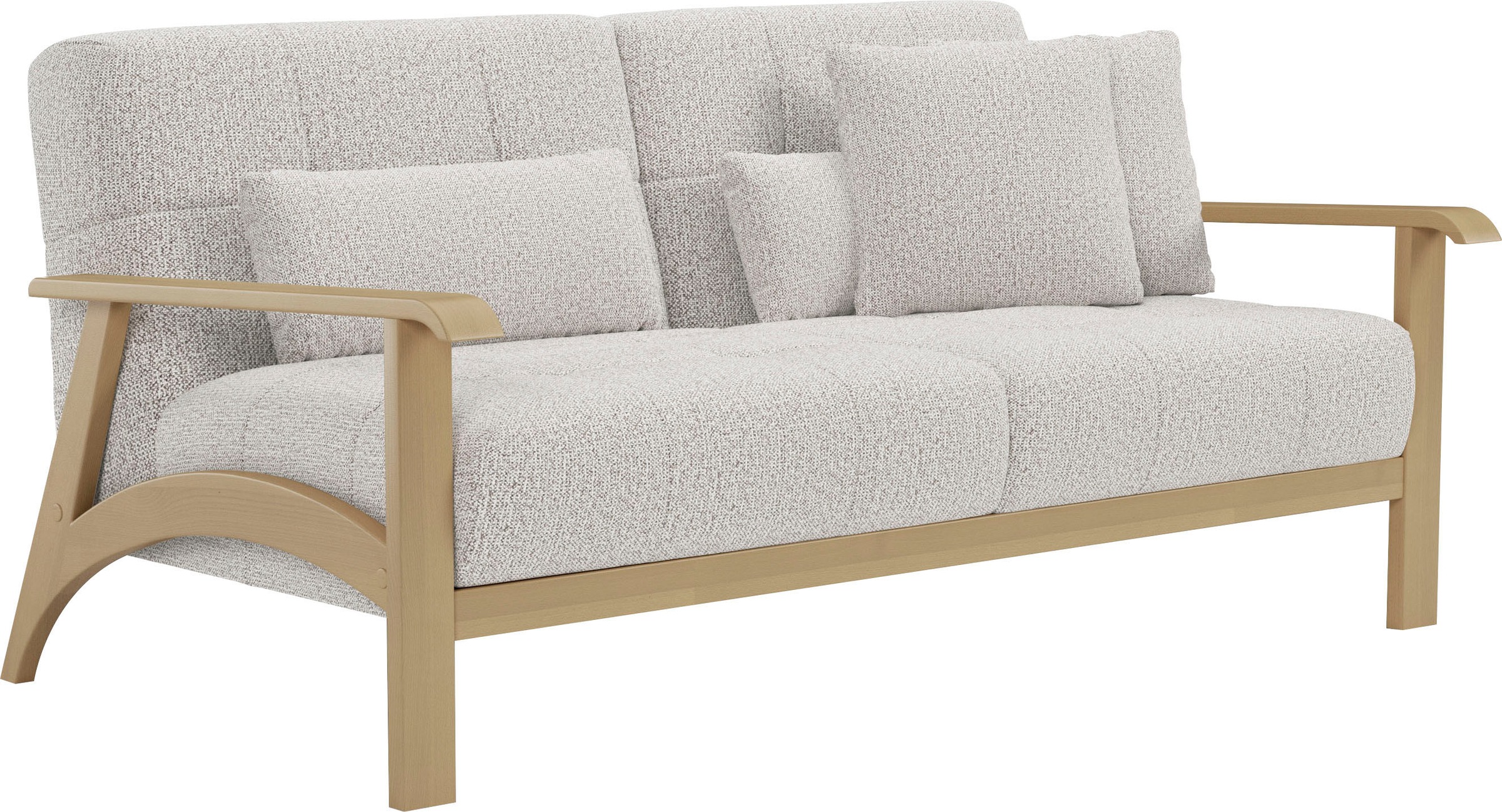 sit&more 2,5-Sitzer »Billund«, Armlehnen aus Buchenholz in natur, verschiedene Bezüge und Farben