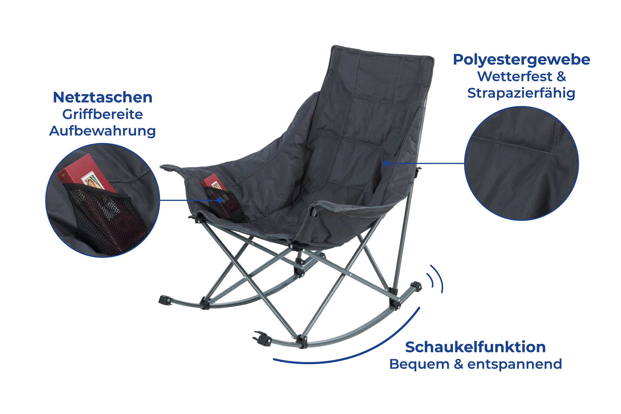 Maximex Campingstuhl »Falt-Schaukelstuhl«, für drinnen & draußen