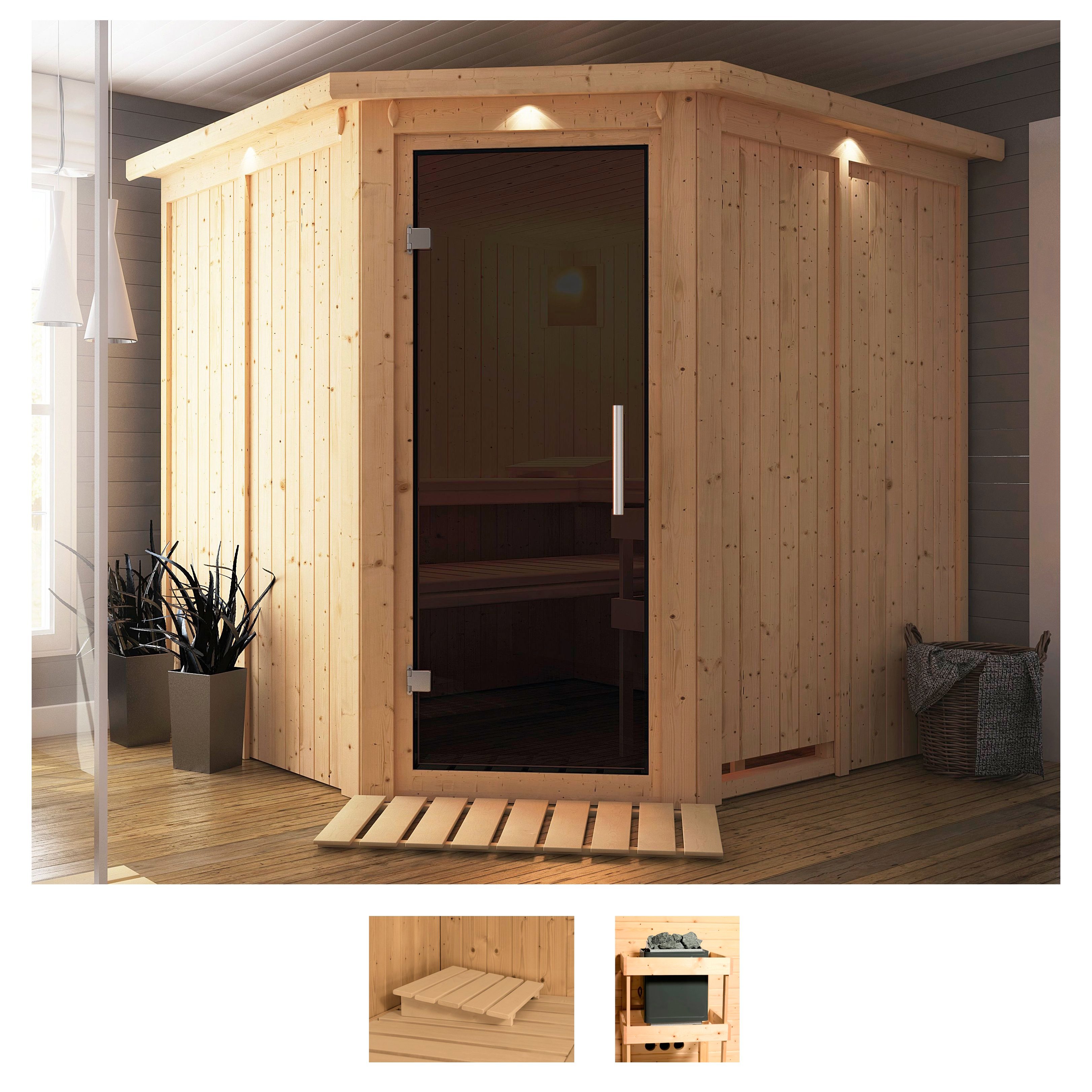 Karibu Sauna "Jarin" Set, ohne Ofen