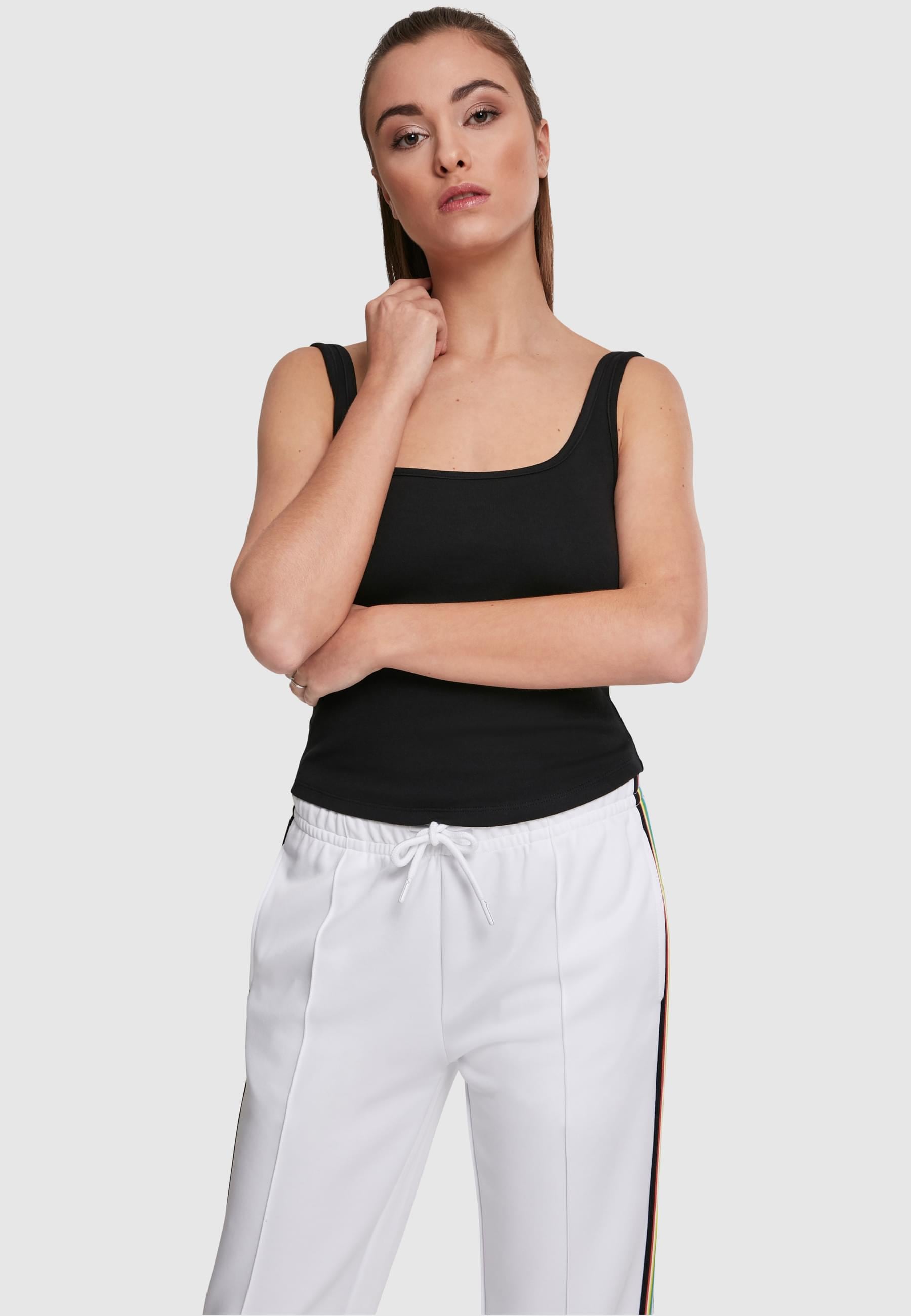 URBAN CLASSICS Muskelshirt »Urban Classics Damen Ladies Wide Neck Top«, (1 tlg.)