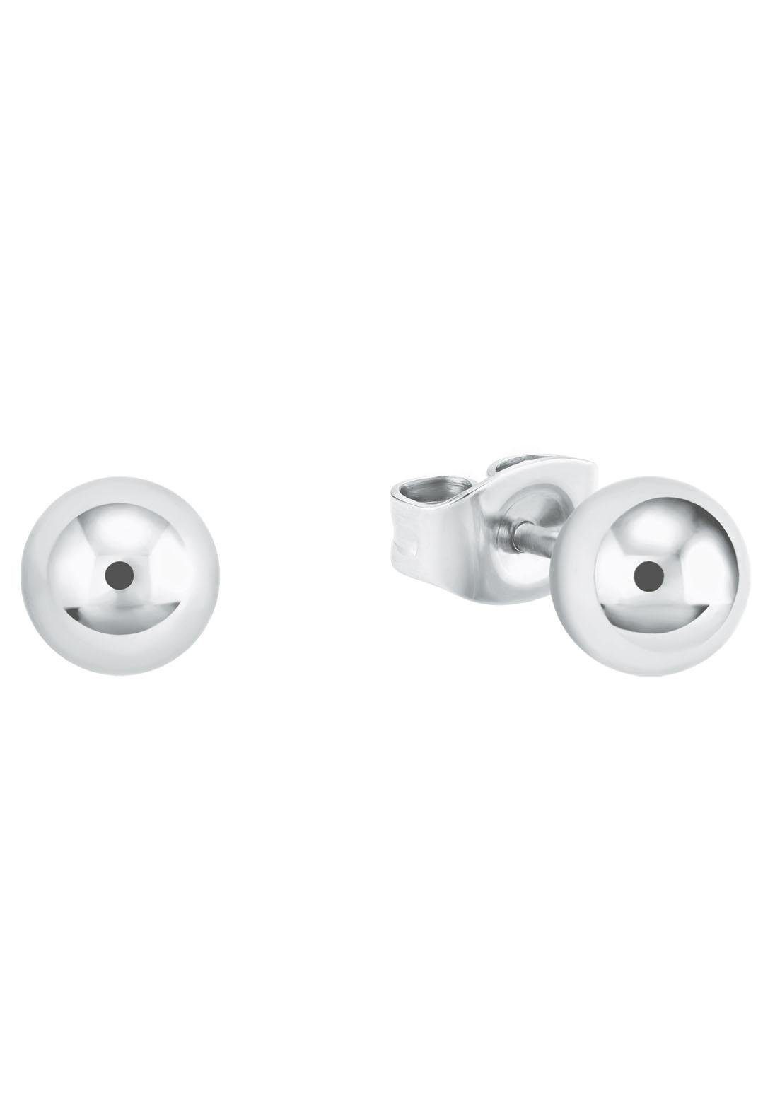 Paar Ohrstecker AMOR "Kugeln", silber (silberfarben), Ohrringe, Damen, 5mm, Silber 925 (Sterlingsilber) 7