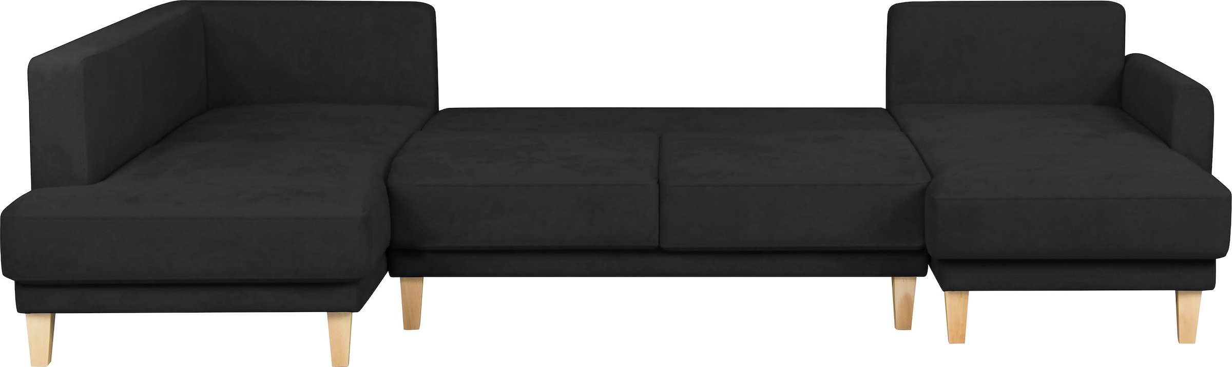 Home affaire Wohnlandschaft »TRIPLO U-Form wahlweise mit Schlaffunktion, B/T/H: 310/192/90 cm«, Schlafsofa, auch mit Bettkasten, Steppung im Rückenkissen