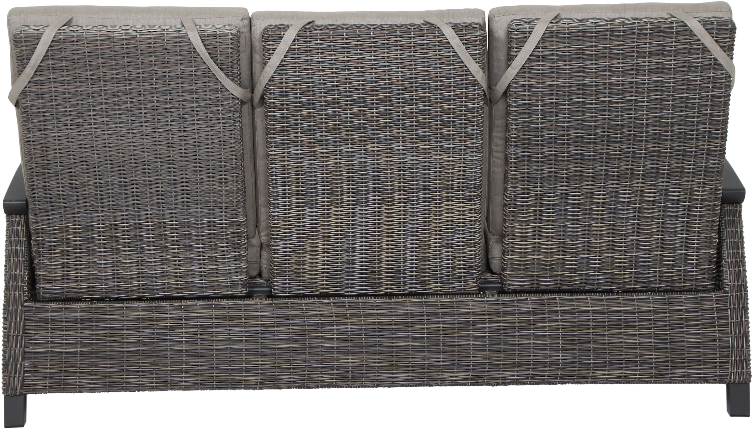 Siena Garden Gartenlounge-Bank »CORIDO Lounge 3er Sofa in charcoal grey« Gestell Alu matt anthrazit, mit Sitz- u. Rückenkissen taupe meliert