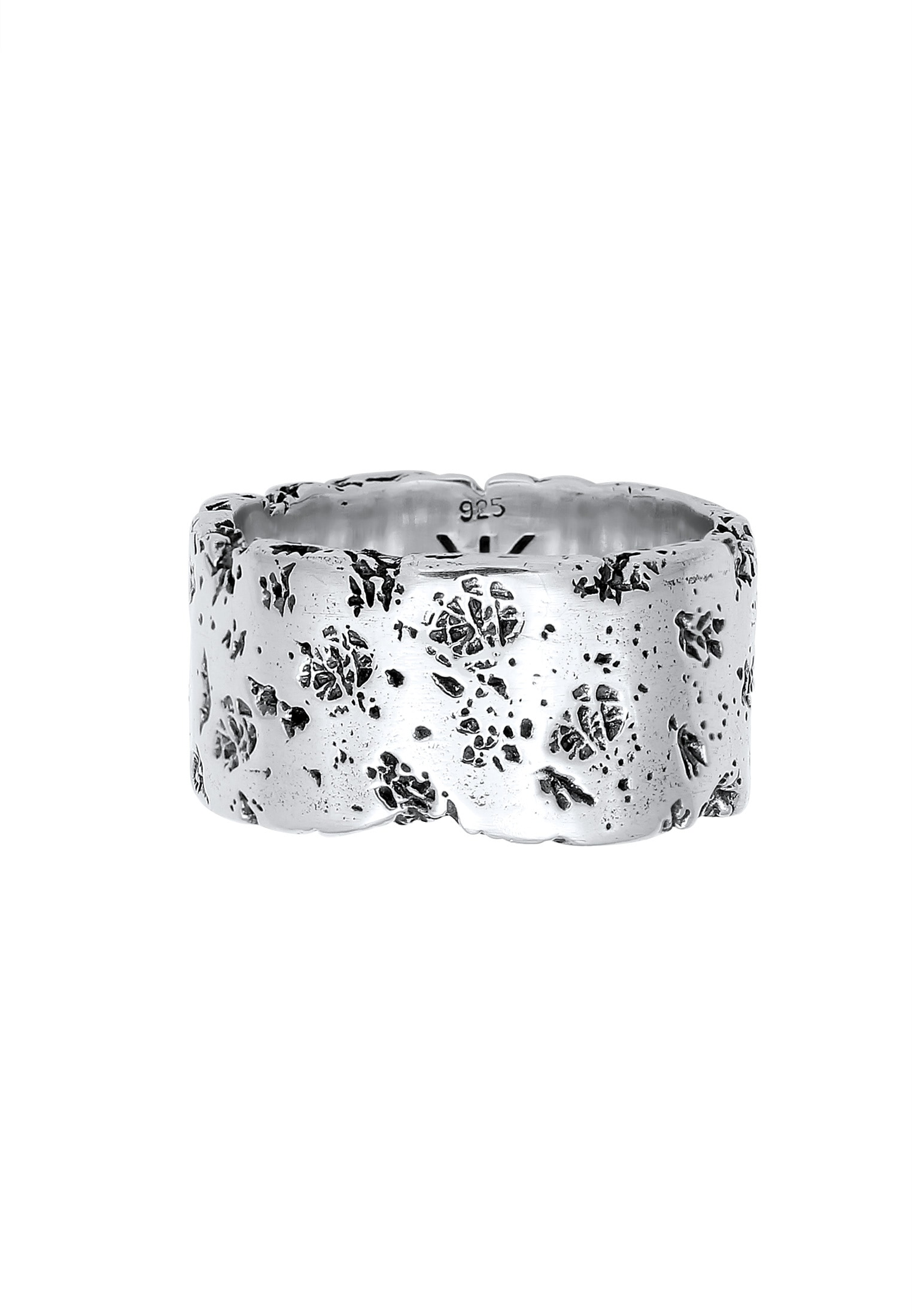Kuzzoi Silberring »Ring Herren Geschmiedet Rustikal Look Trend 925 Silber«