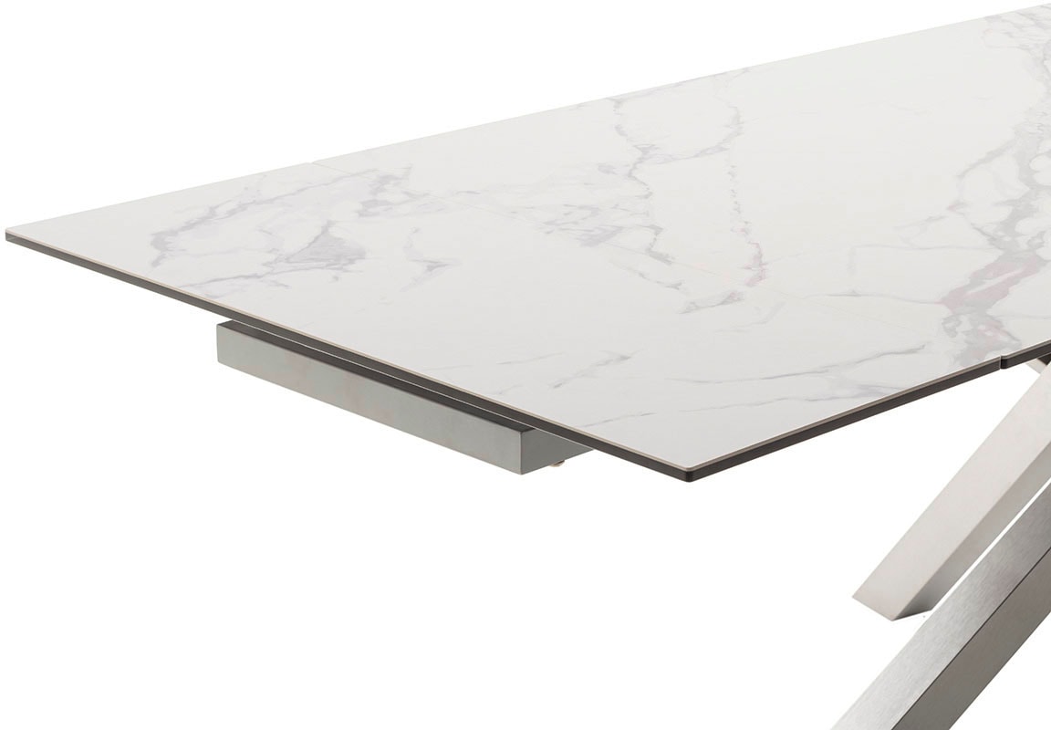MCA furniture Esstisch »ALMIROS Auszugstisch 180-260 cm marmoriert«, (Einzelstück), Keramik,Edelstahl,Marmor-Optik,ausziehbar,belastbar 100kg,8-10 Pers.