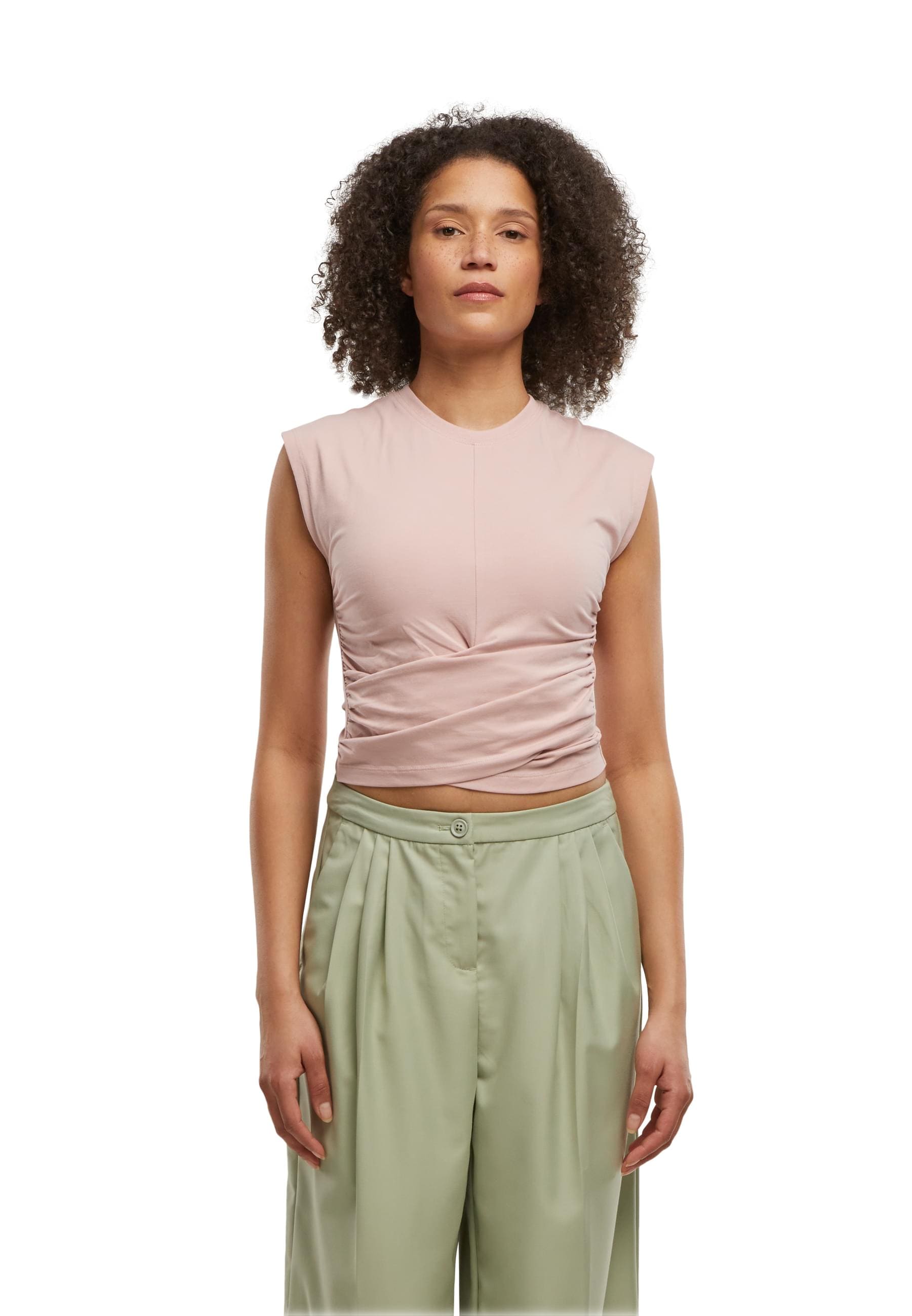 URBAN CLASSICS T-Shirt »Urban Classics Ladies Cropped Wrapped Top«, (1 tlg.)