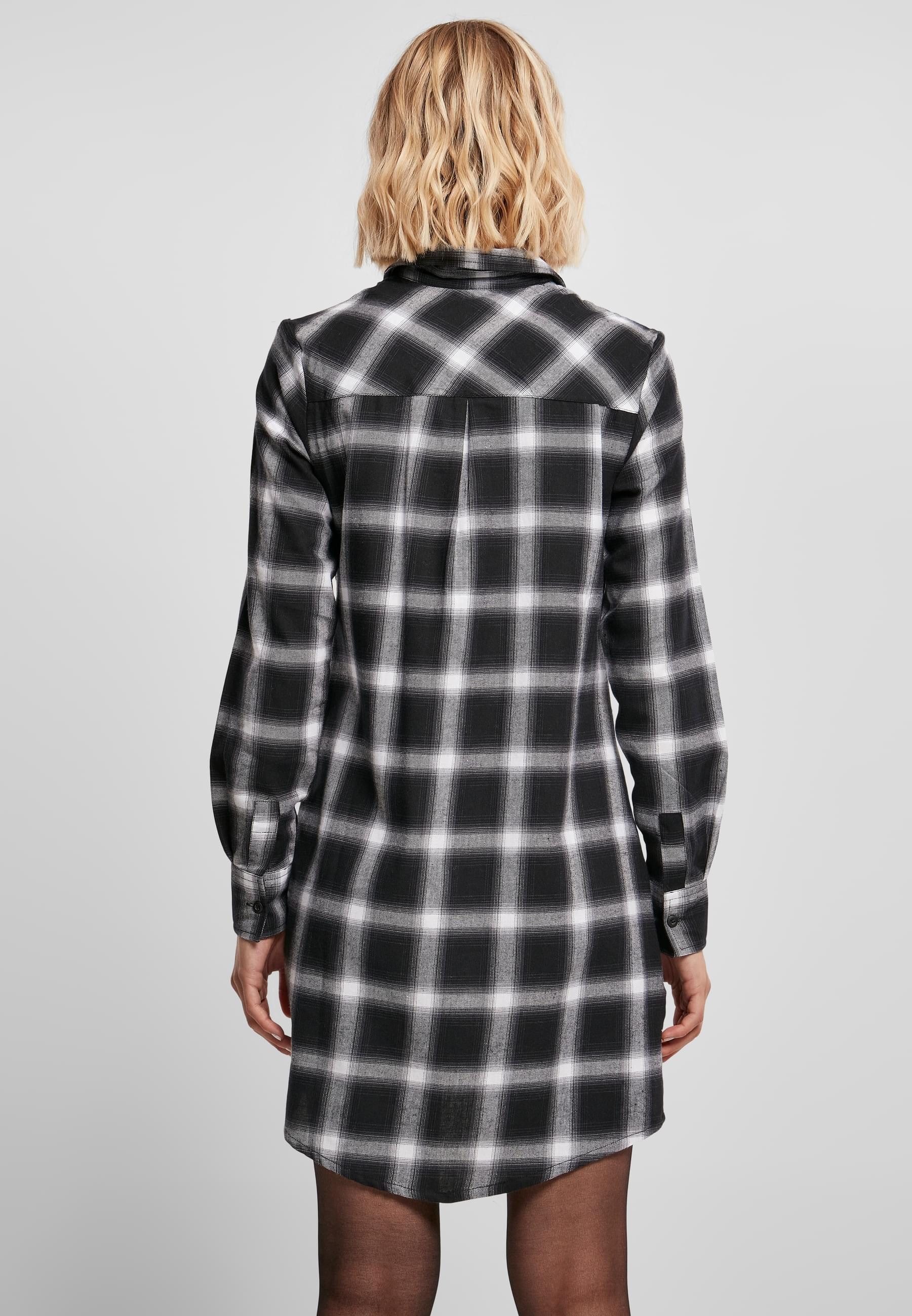 URBAN CLASSICS Shirtkleid »Urban Classics Damen Ladies Cotton Check Shirt Dress« 1 Stk. tlg.