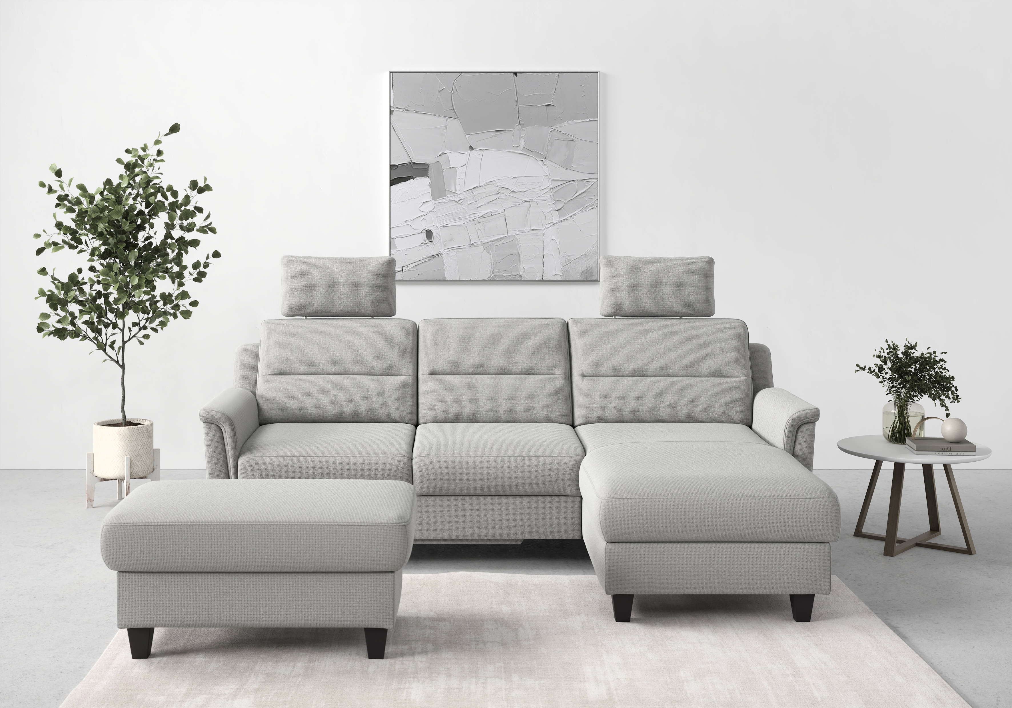 sit&more Ecksofa "Farö L-Form" inklusive Federkern, wahlweise mit Schlaffunktion und Bettkasten