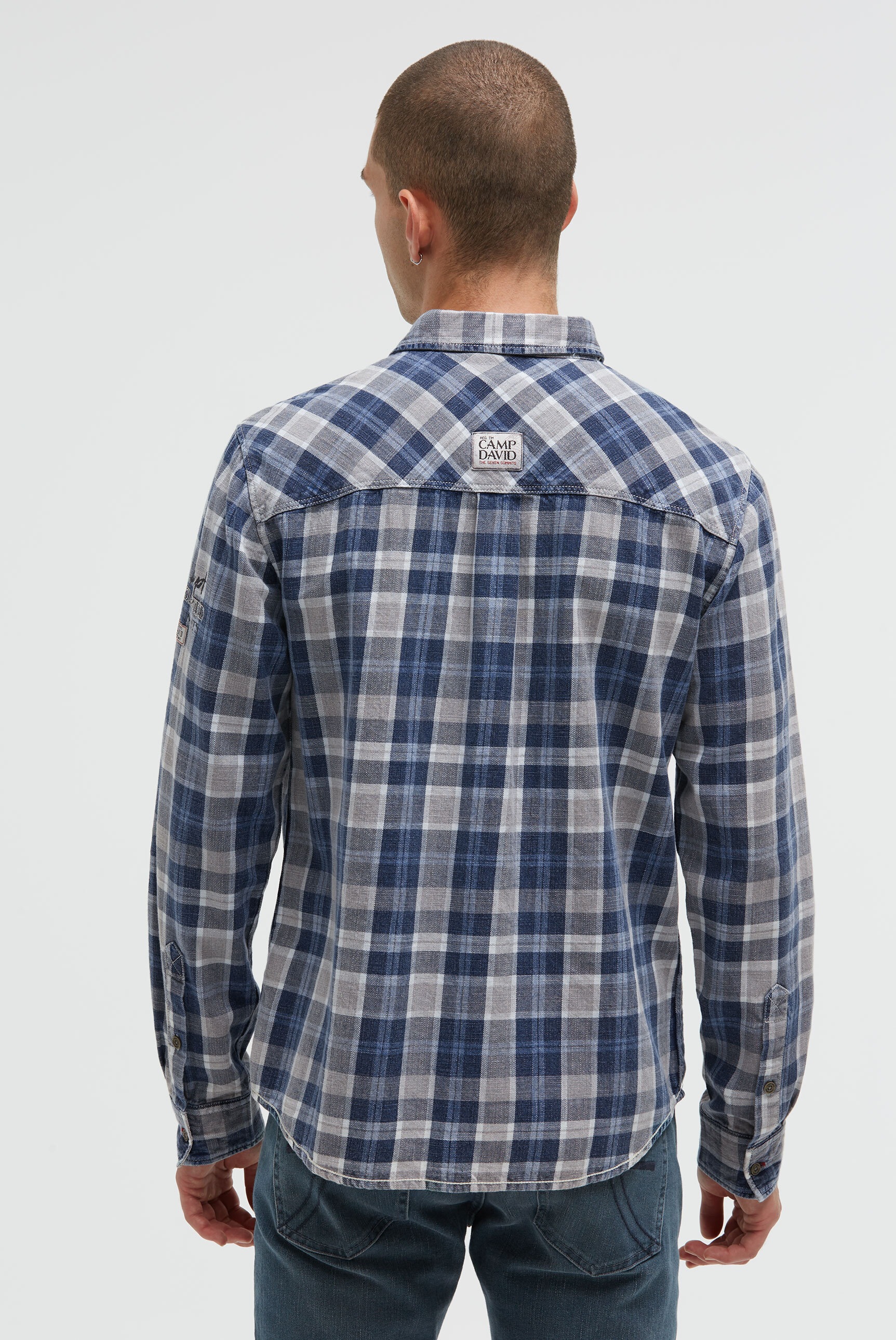 CAMP DAVID Langarmhemd mit Brusttasche