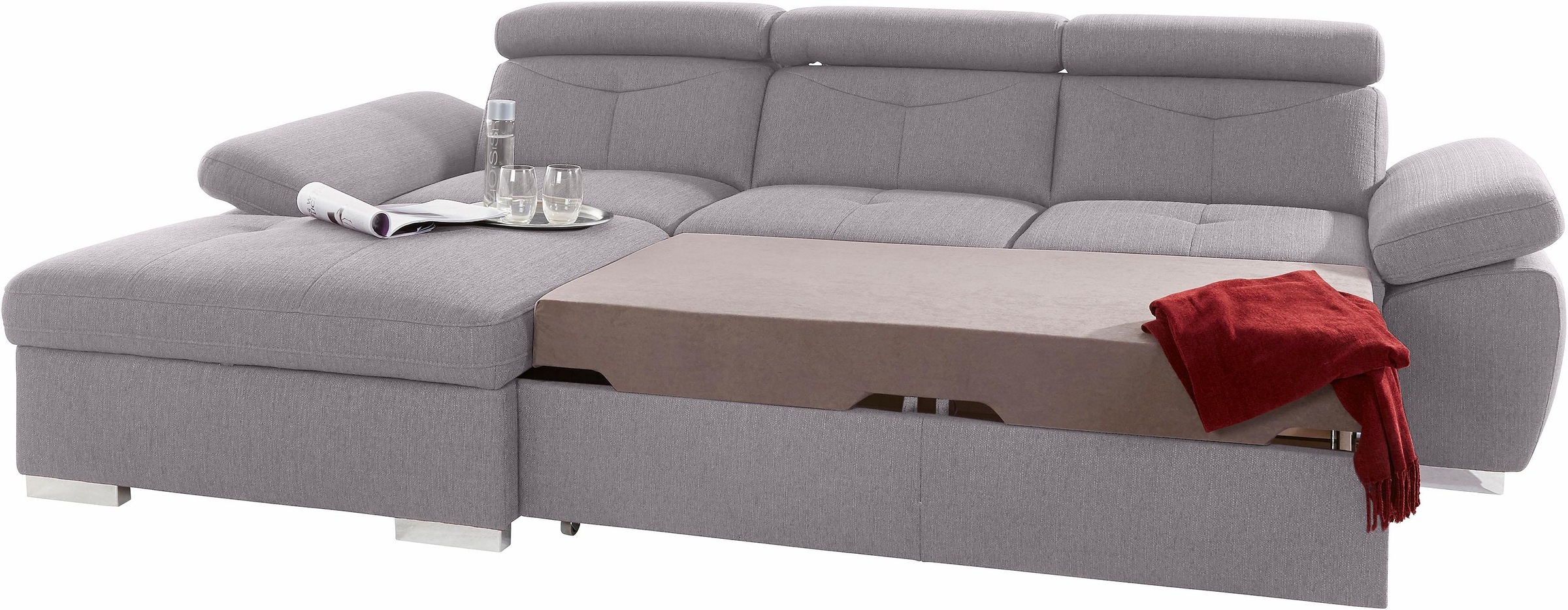 exxpo - sofa fashion Ecksofa "Spring, super bequem, mit Armteil- und Kopfte günstig online kaufen