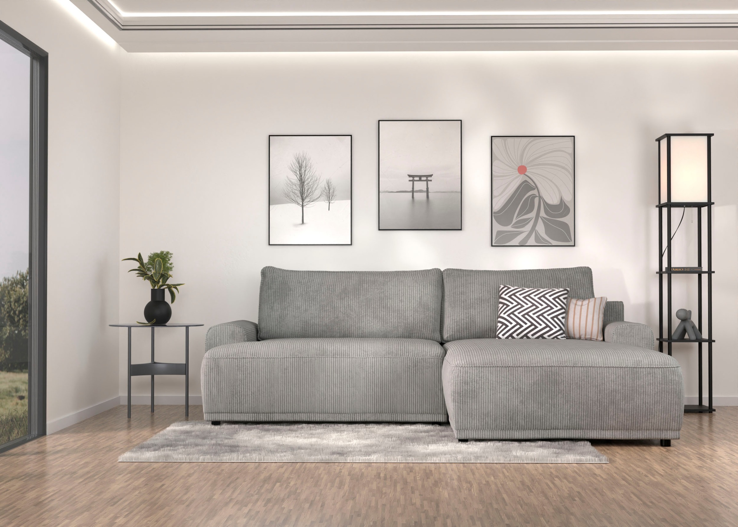 TRENDMANUFAKTUR Ecksofa "Fordon, Schlafsofa mit Bettkasten, Couch in L-Form günstig online kaufen