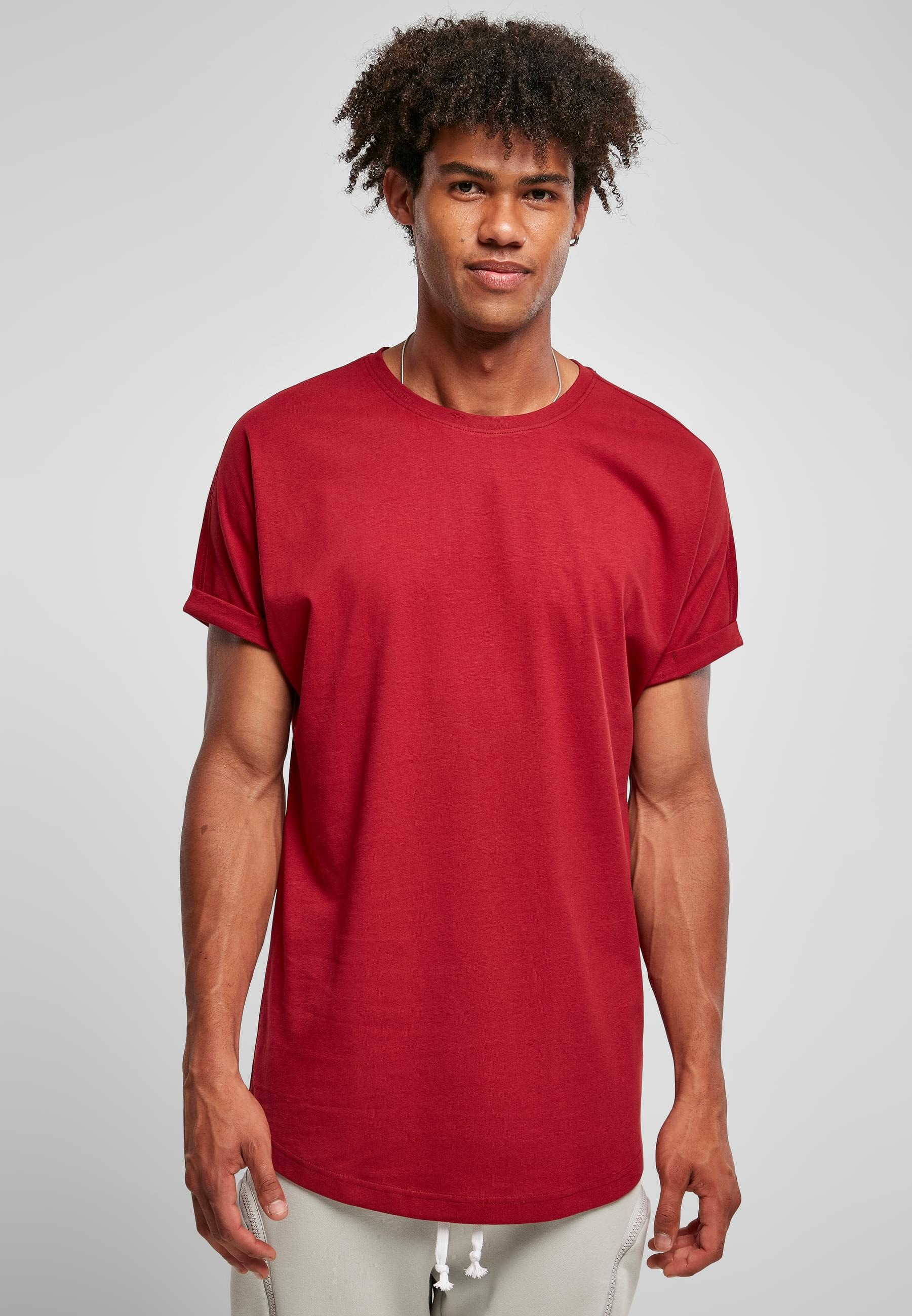 URBAN CLASSICS T-Shirt »Urban Classics Herren Long Shaped Turnup Tee«, (1 tlg.)