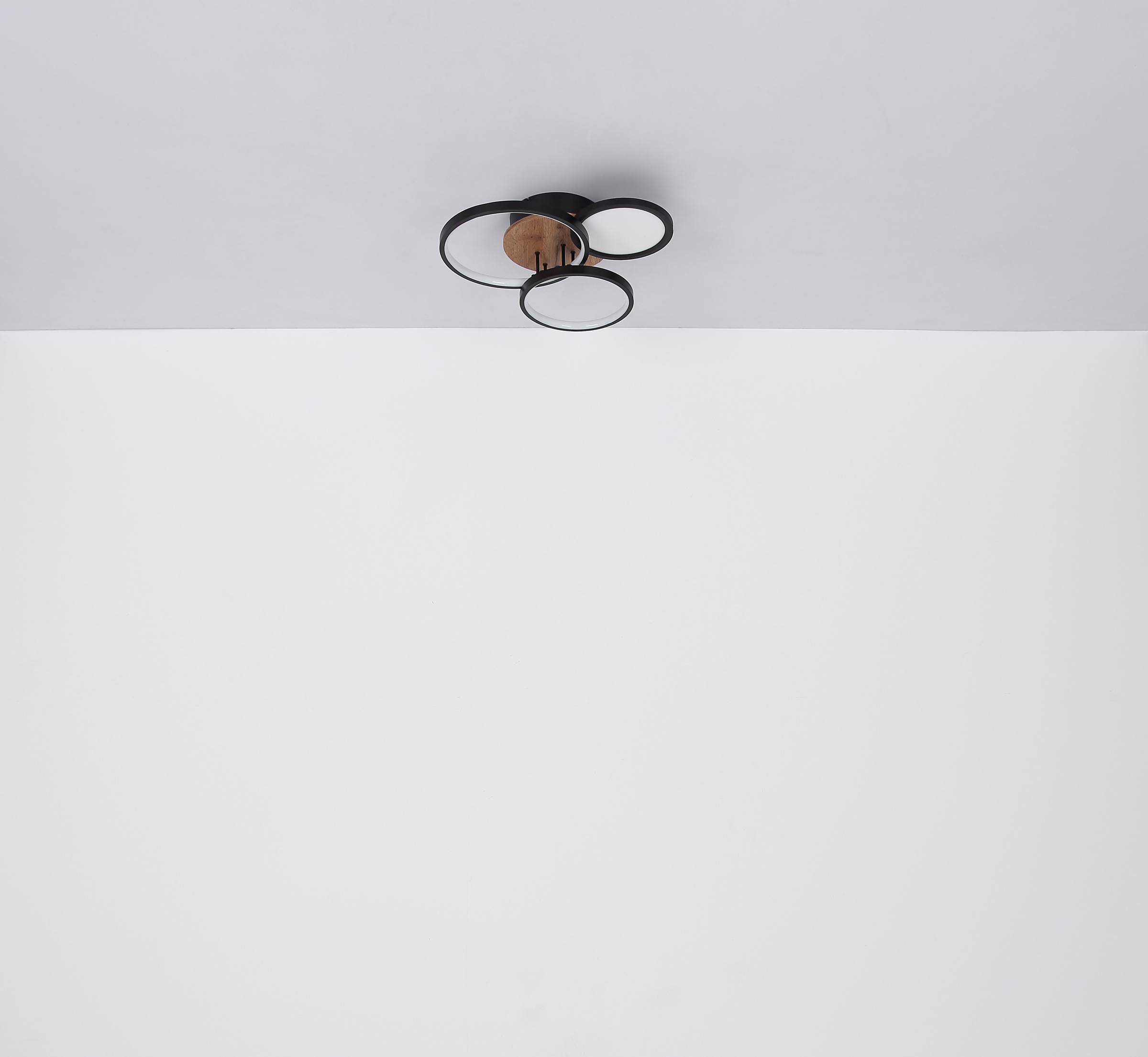 GLOBO LIGHTING Deckenleuchte »SID« LED-Modul 1 Stk. Warmweiß Deckenleuchte Schwarz/Holzoptik, Opalglas, LED 30W, 3000K